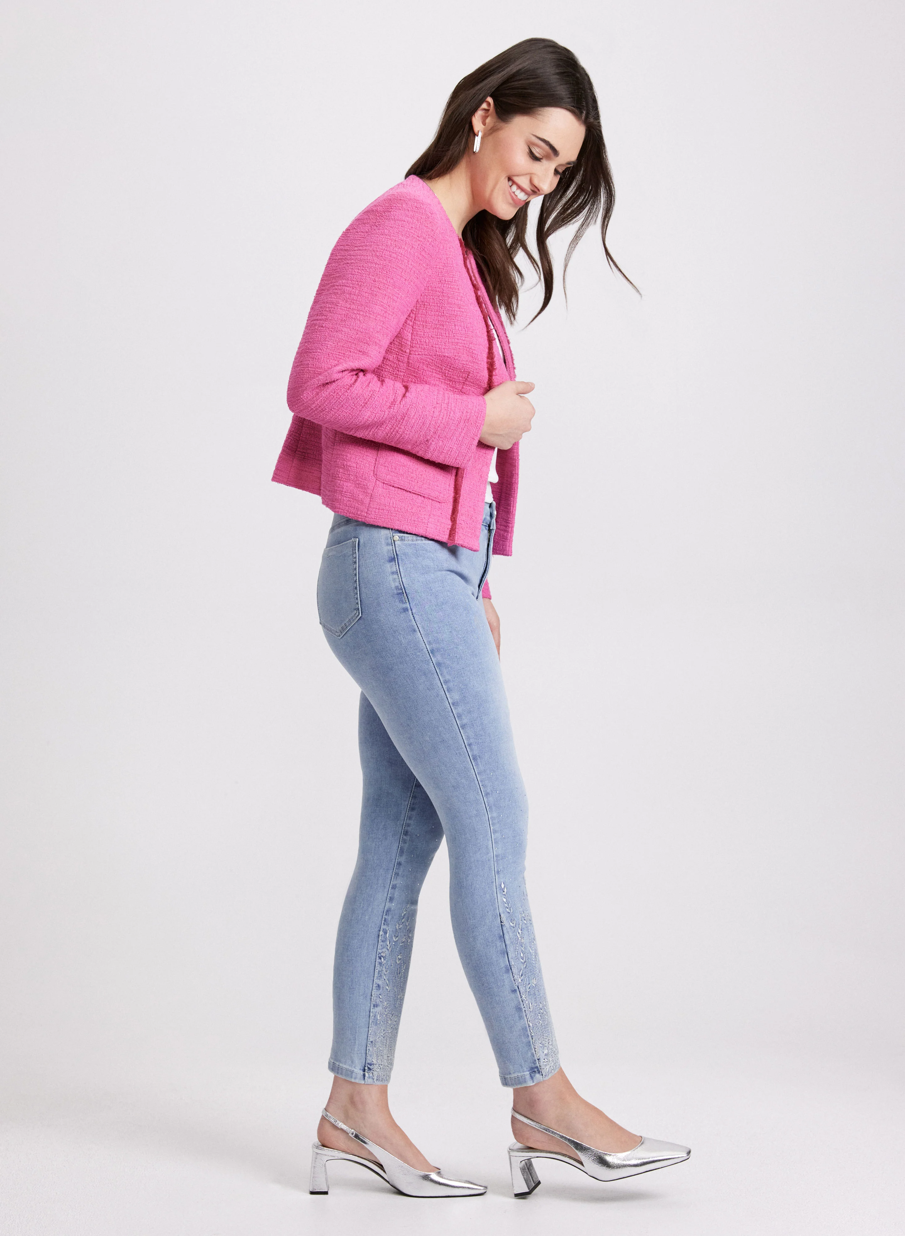 Embroidered Slim-Leg Jeans - Image 4