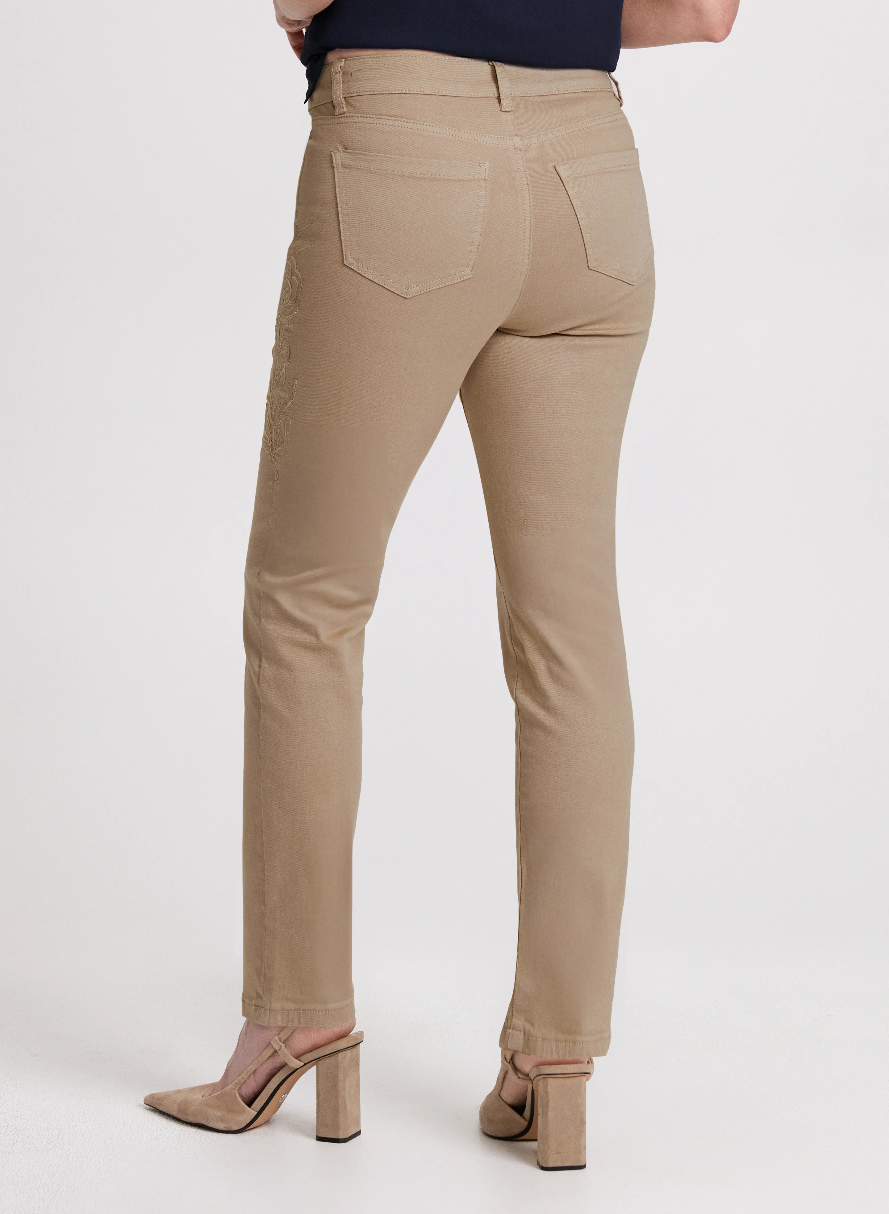 Embroidered Straight Leg Jeans - Image 5