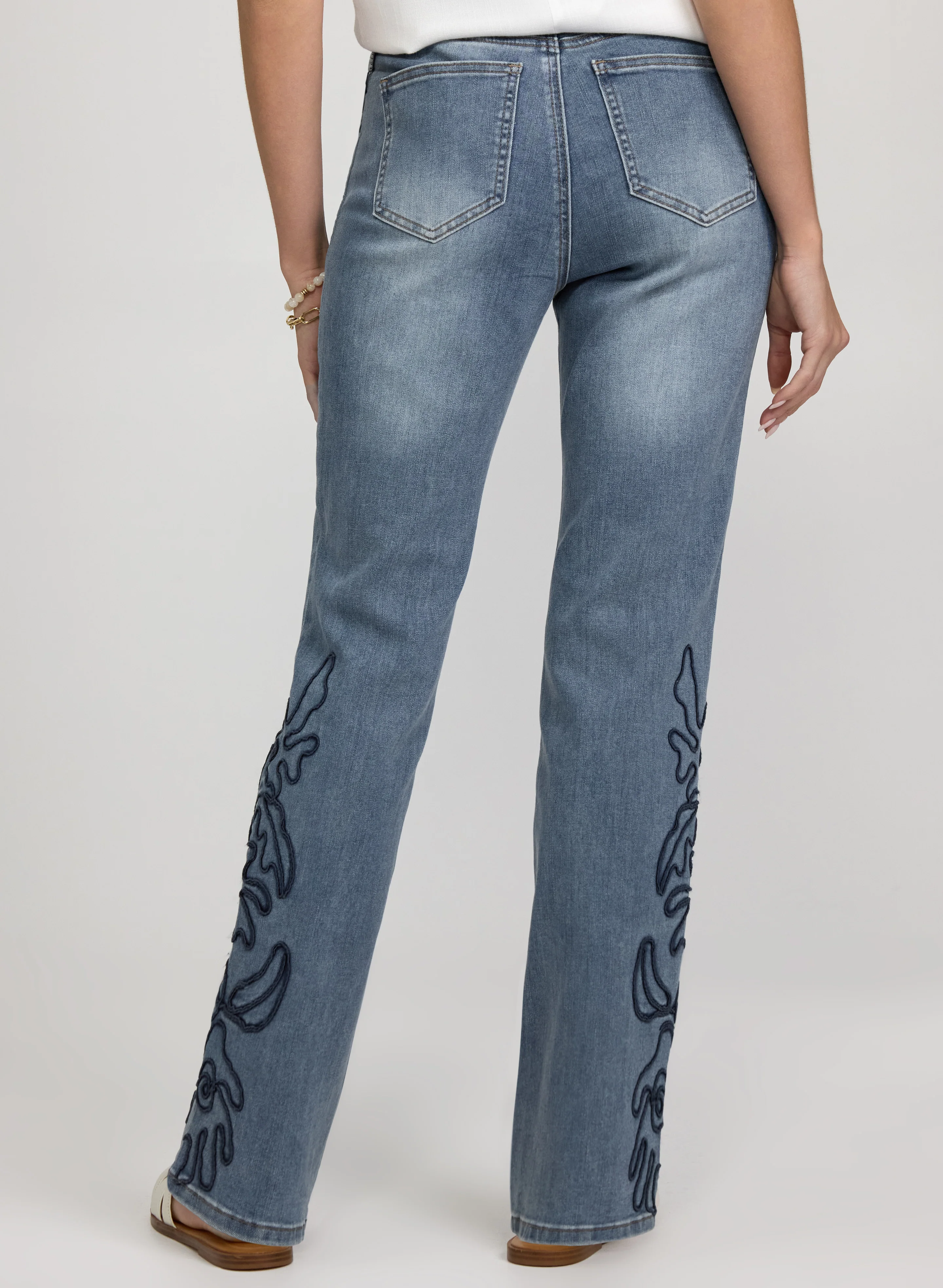 Embroidered Straight-Leg Jeans - Image 4