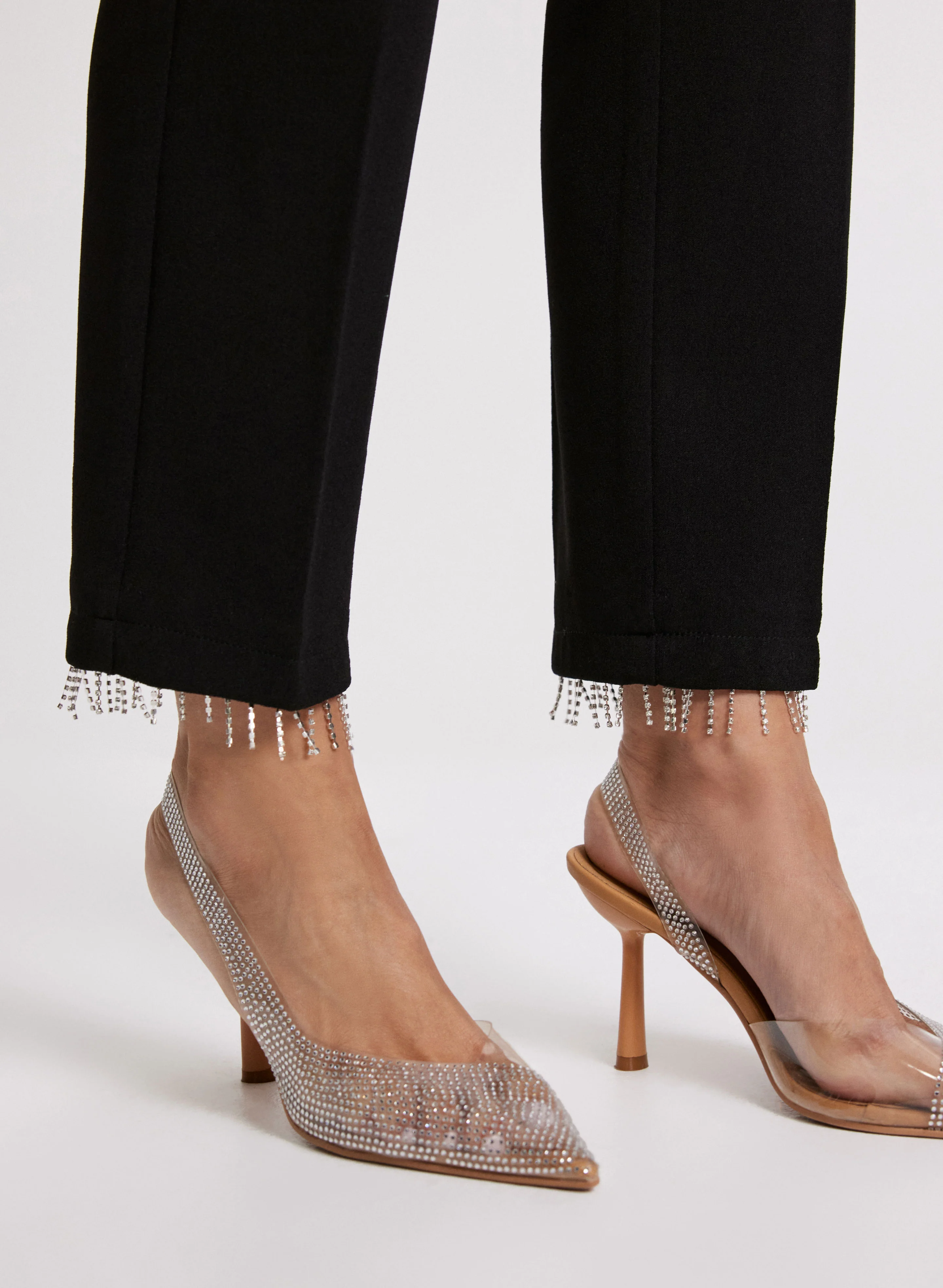 Emma Crystal Fringe Slim-Leg Pants - Image 2