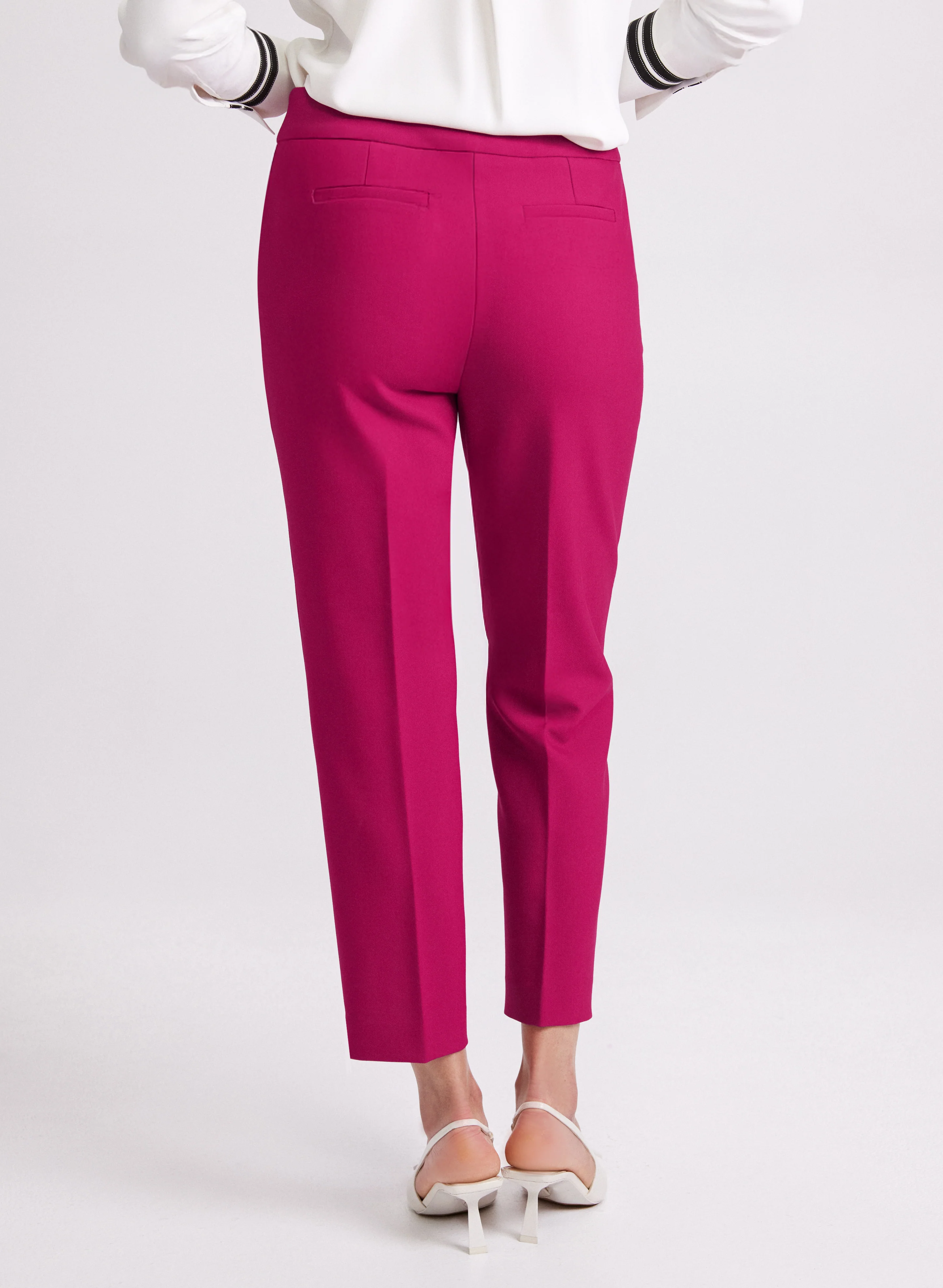 Emma Embossed Button Slim-Leg Pants - Image 2