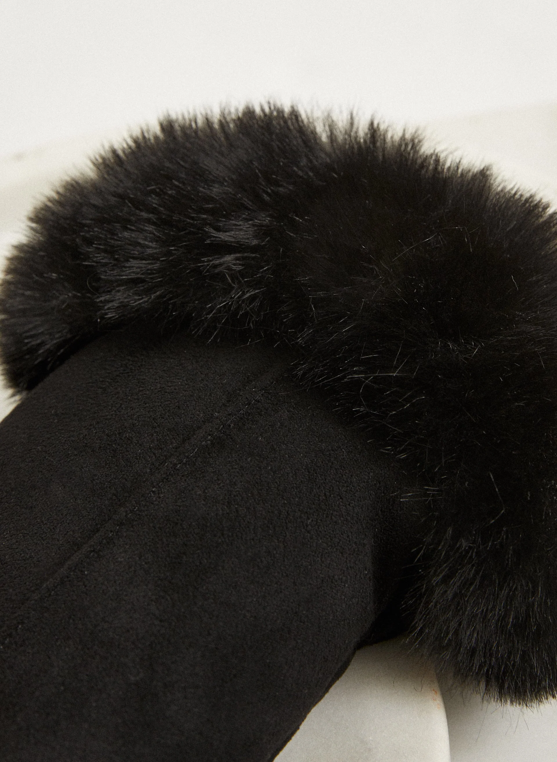 Faux Fur Cuff Mittens - Image 2
