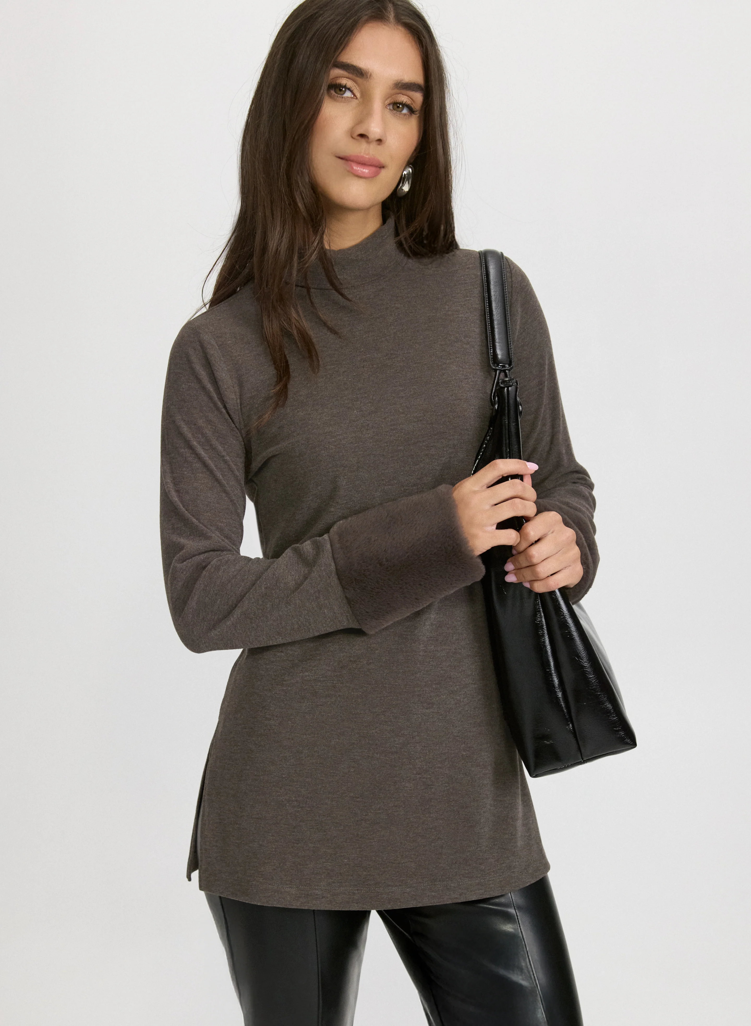 Faux-Fur Cuff Top