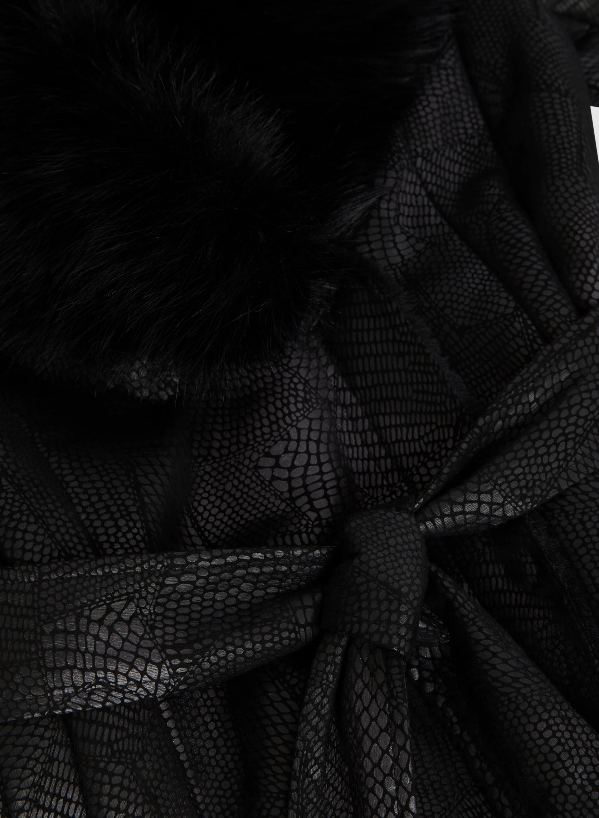 Embossed Faux Shearling Coat - Image 7