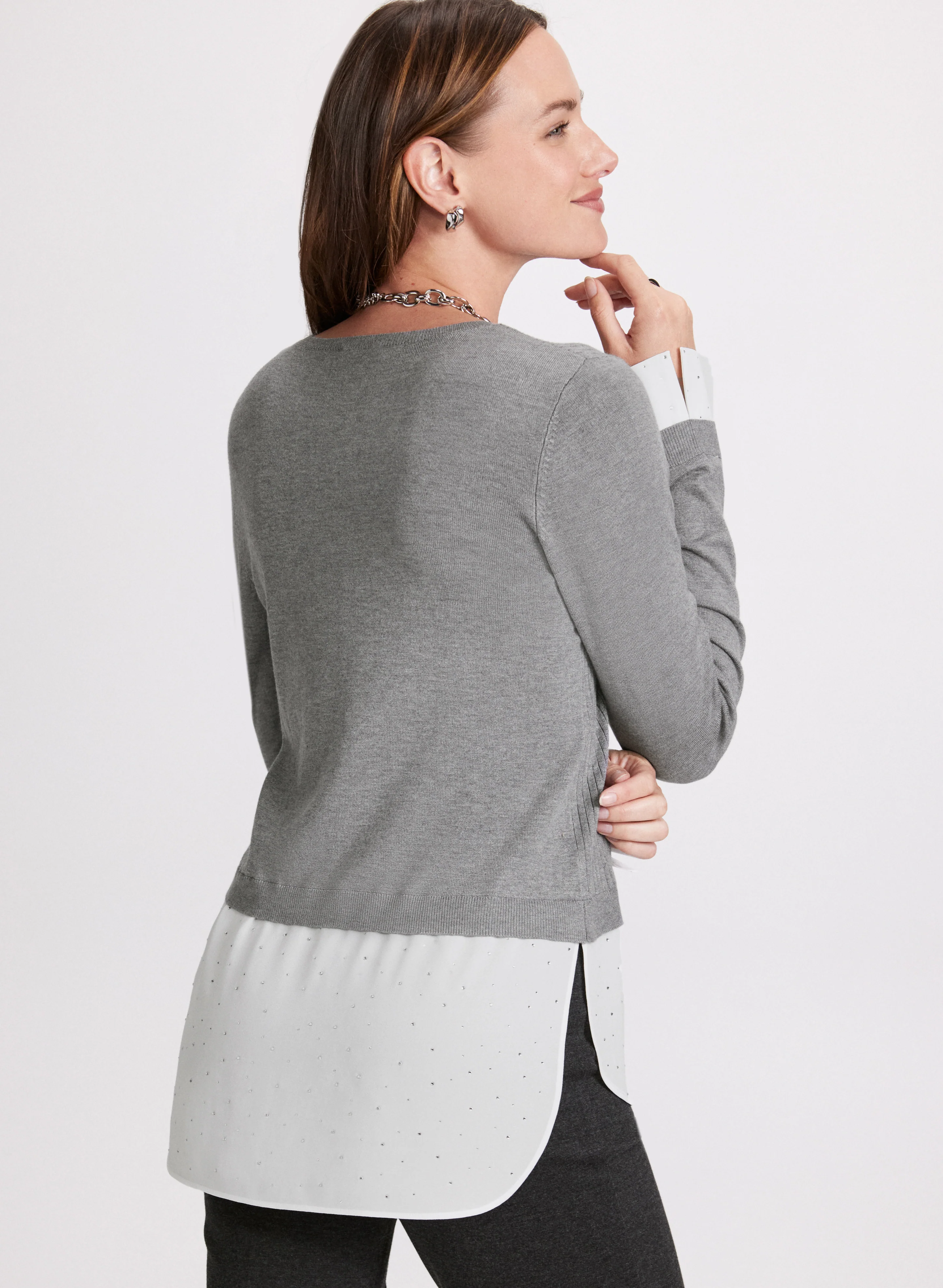 Faux Layered Pullover Sweater - Image 3