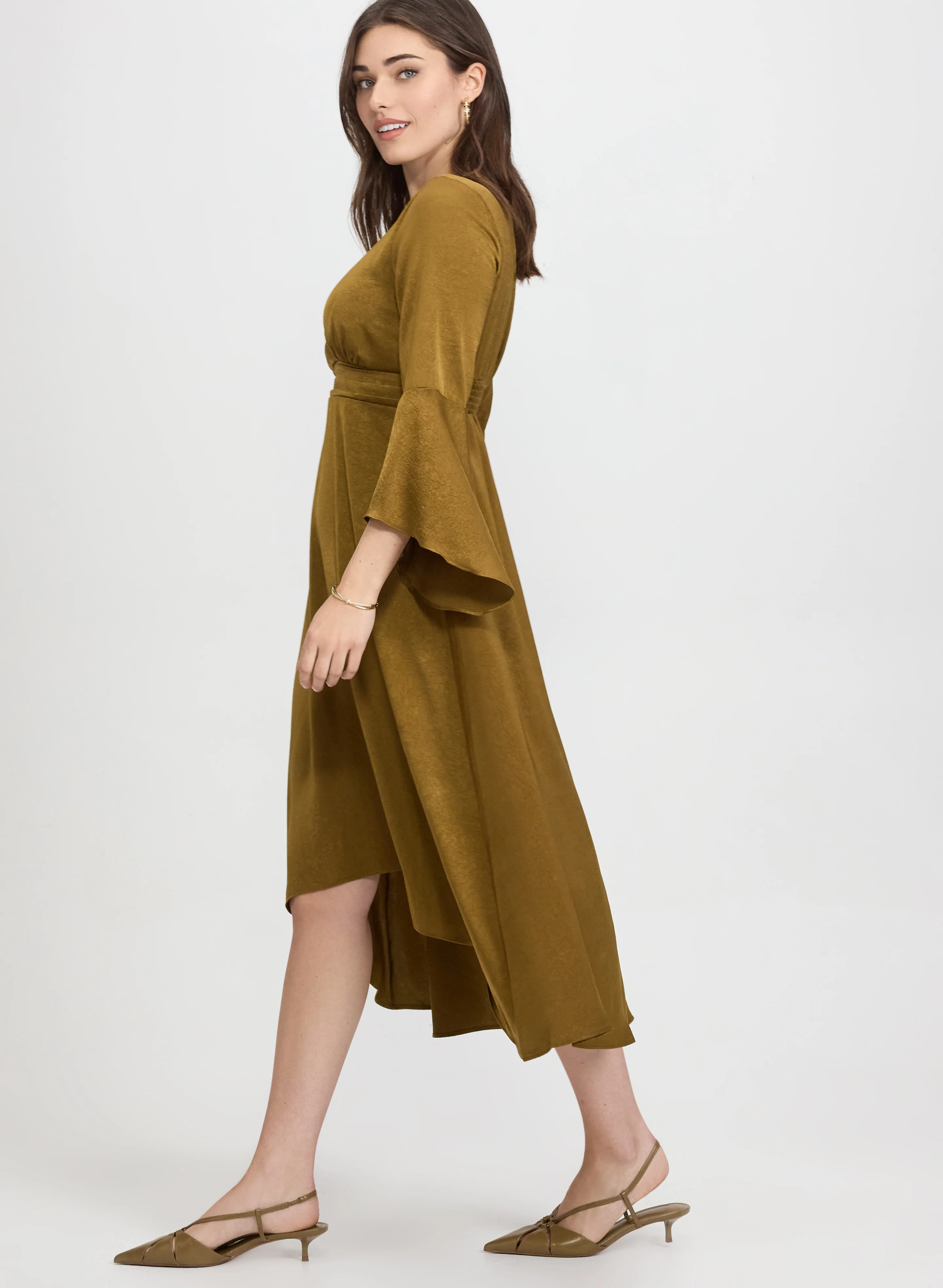 Faux-Suede Bell Sleeve Dress - Image 3