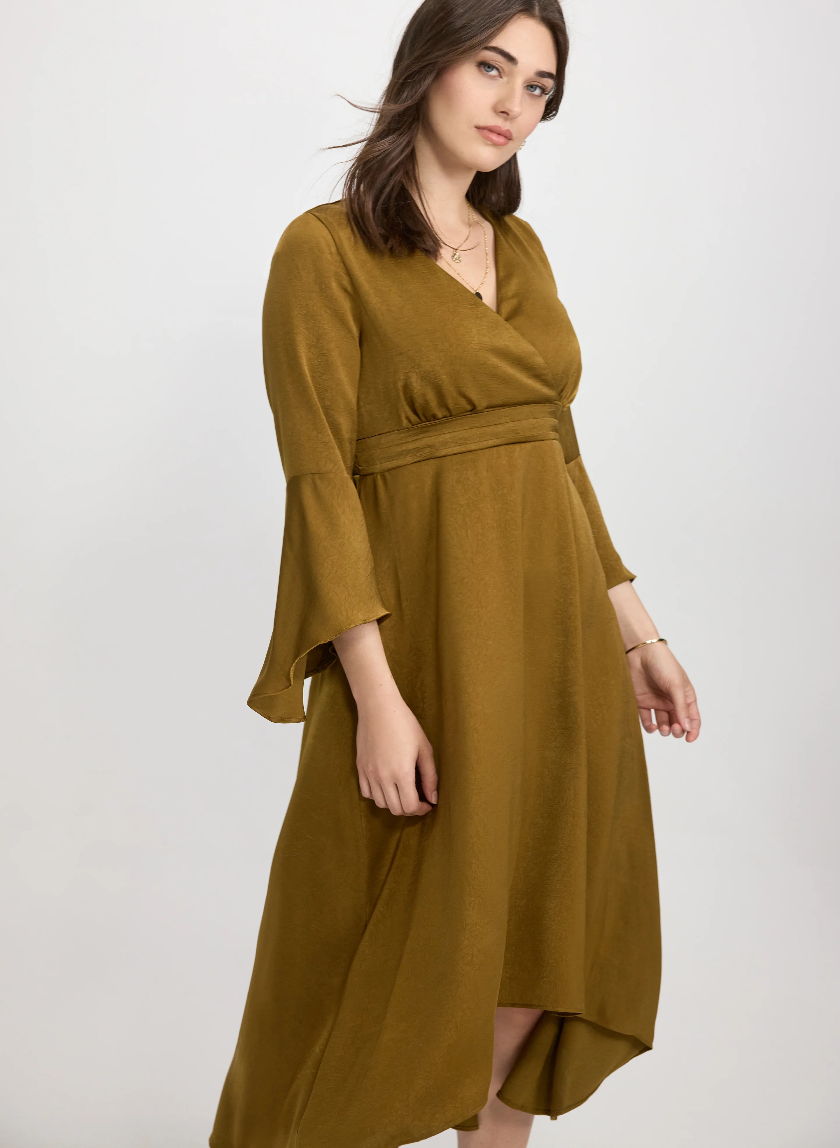 Faux-Suede Bell Sleeve Dress - Image 4