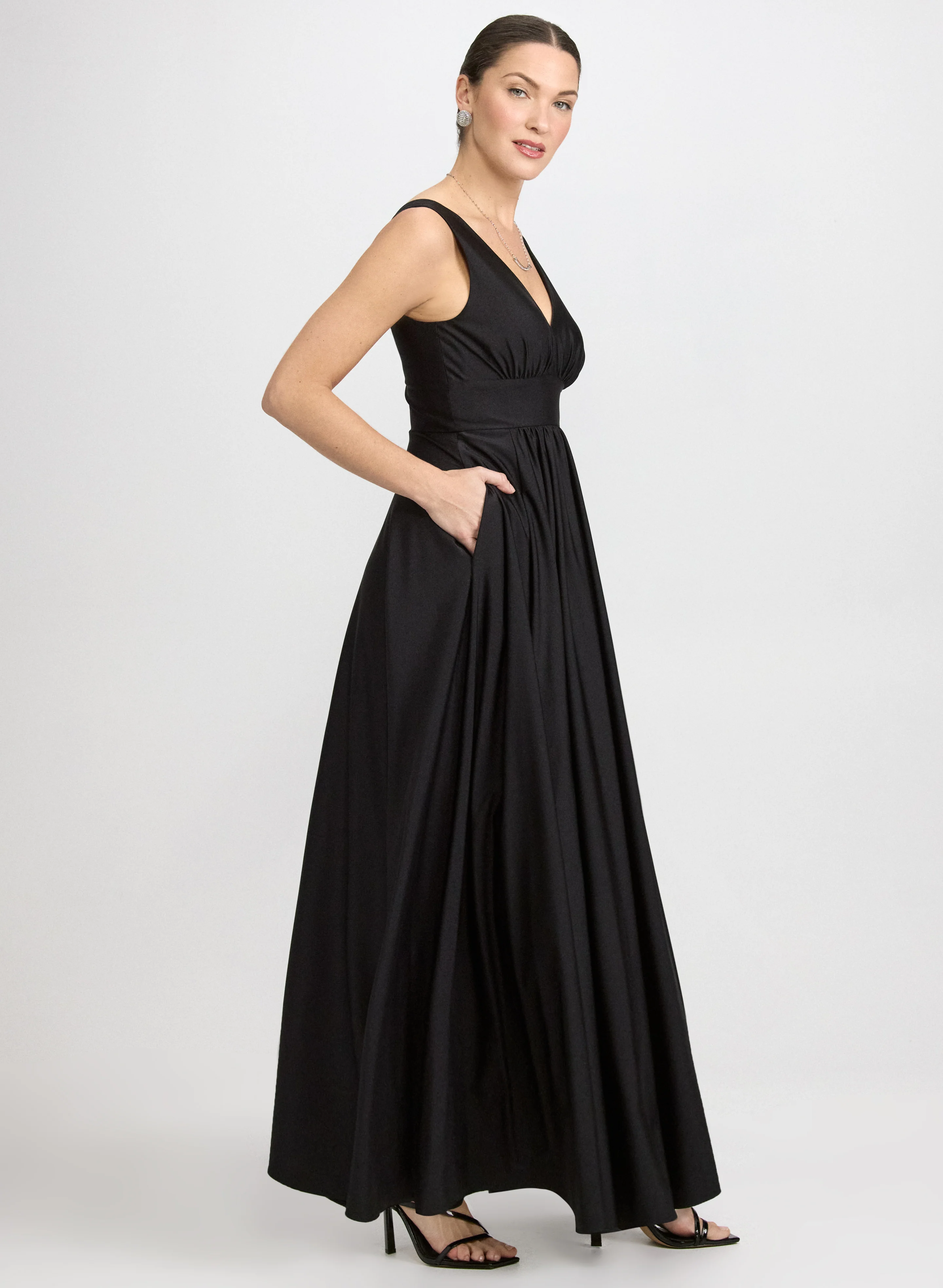 Fit & Flare V-Neck Dress - Image 2