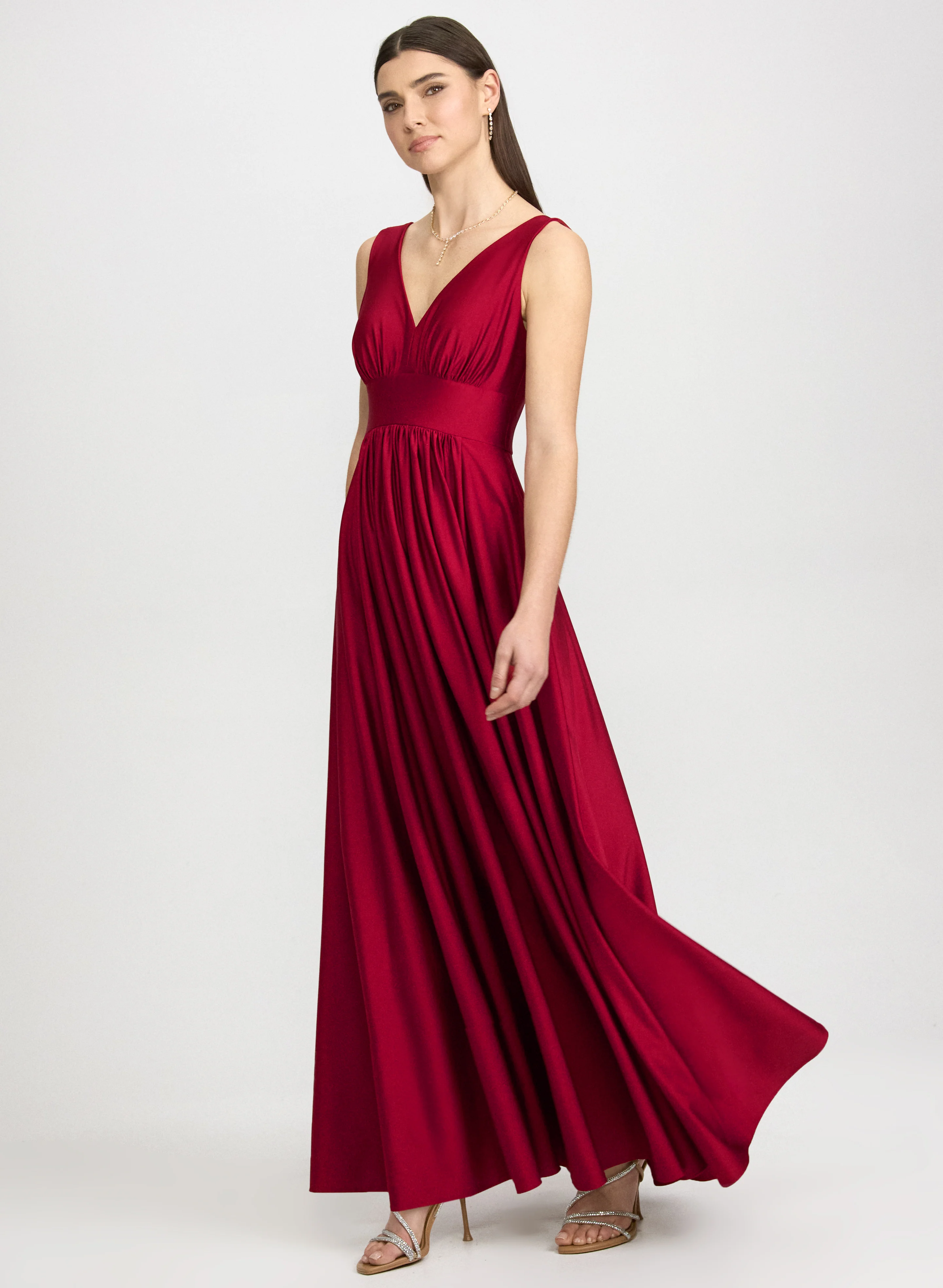 Fit & Flare V-Neck Dress - Image 2