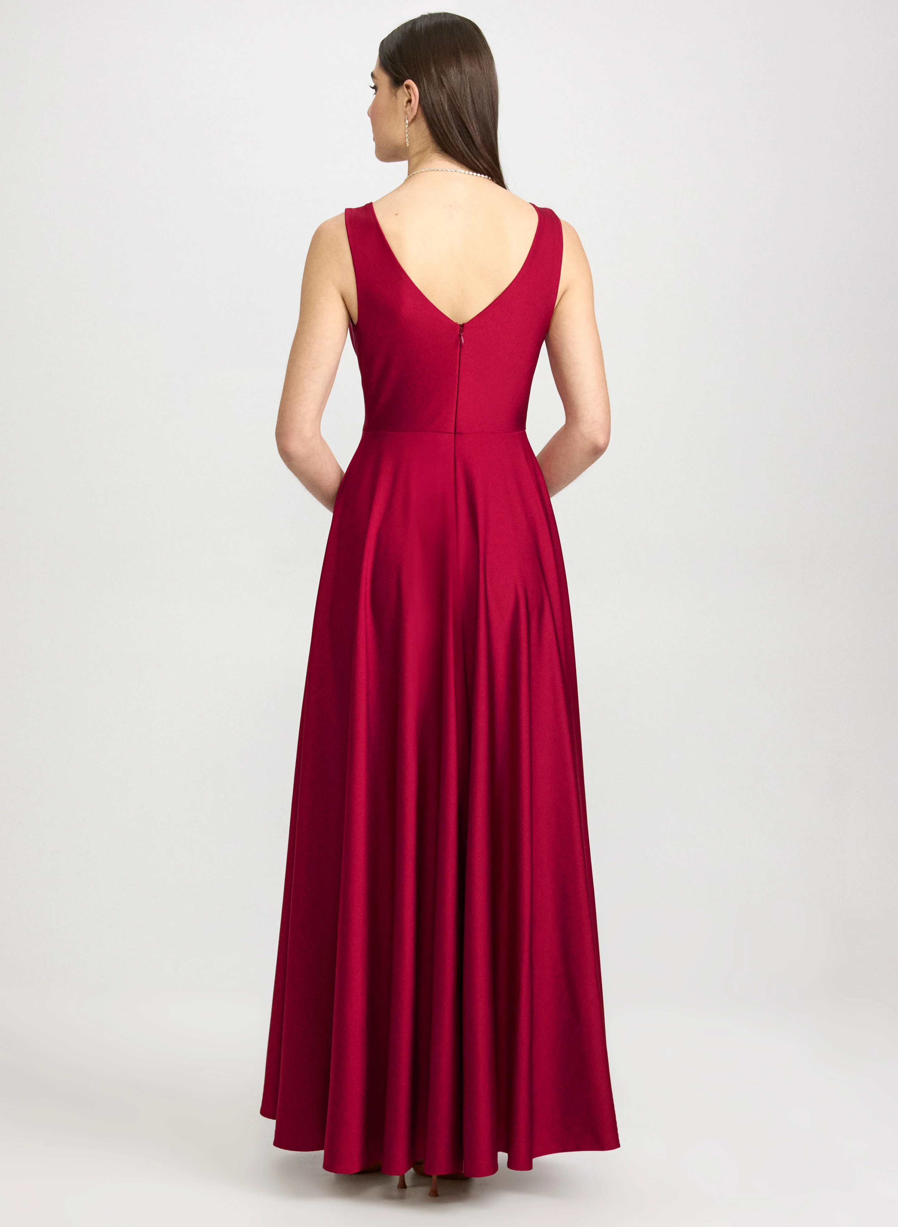 Fit & Flare V-Neck Dress - Image 4