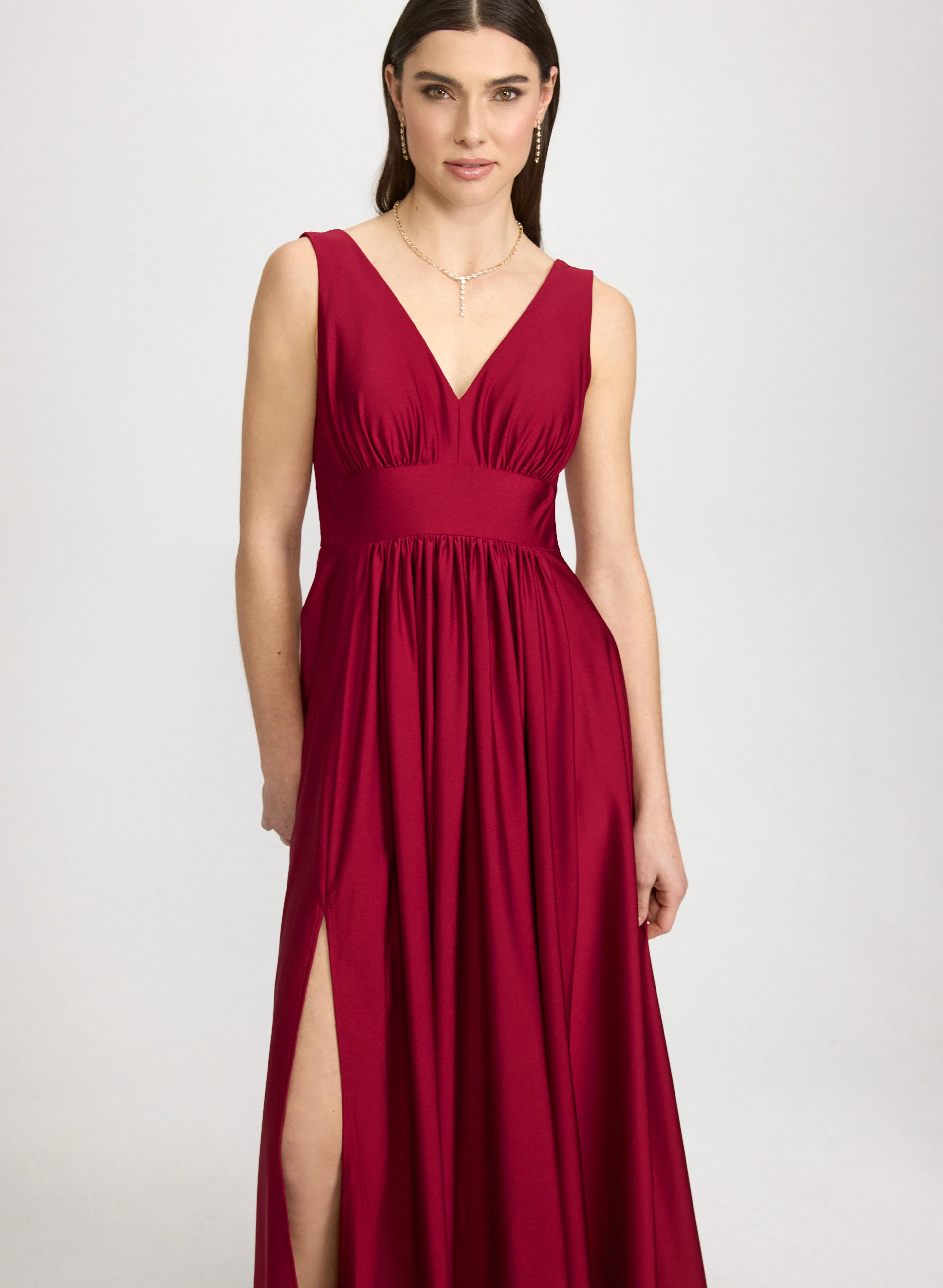 Fit & Flare V-Neck Dress - Image 5