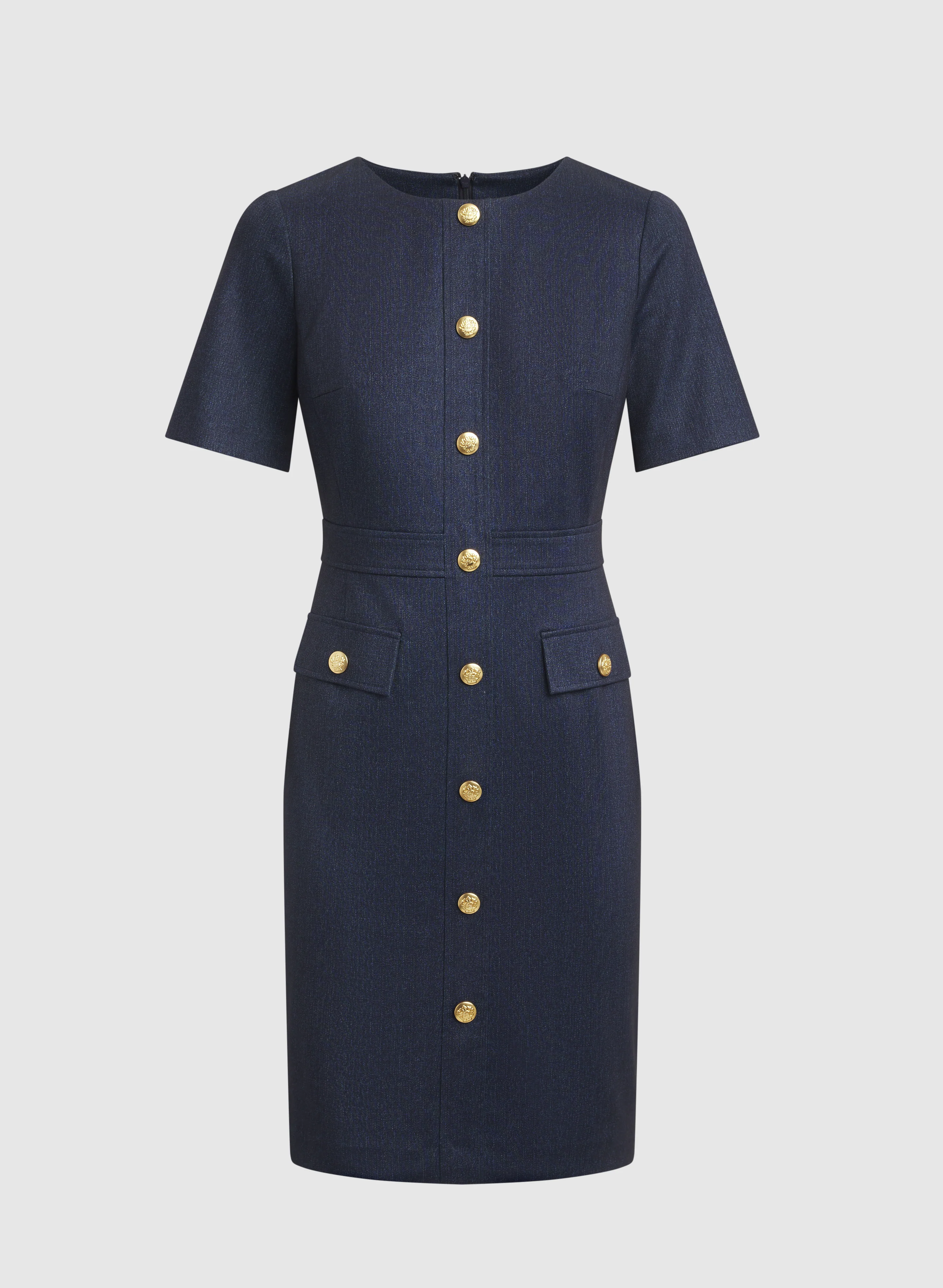 Fitted Denim-Style Dress - Image 6