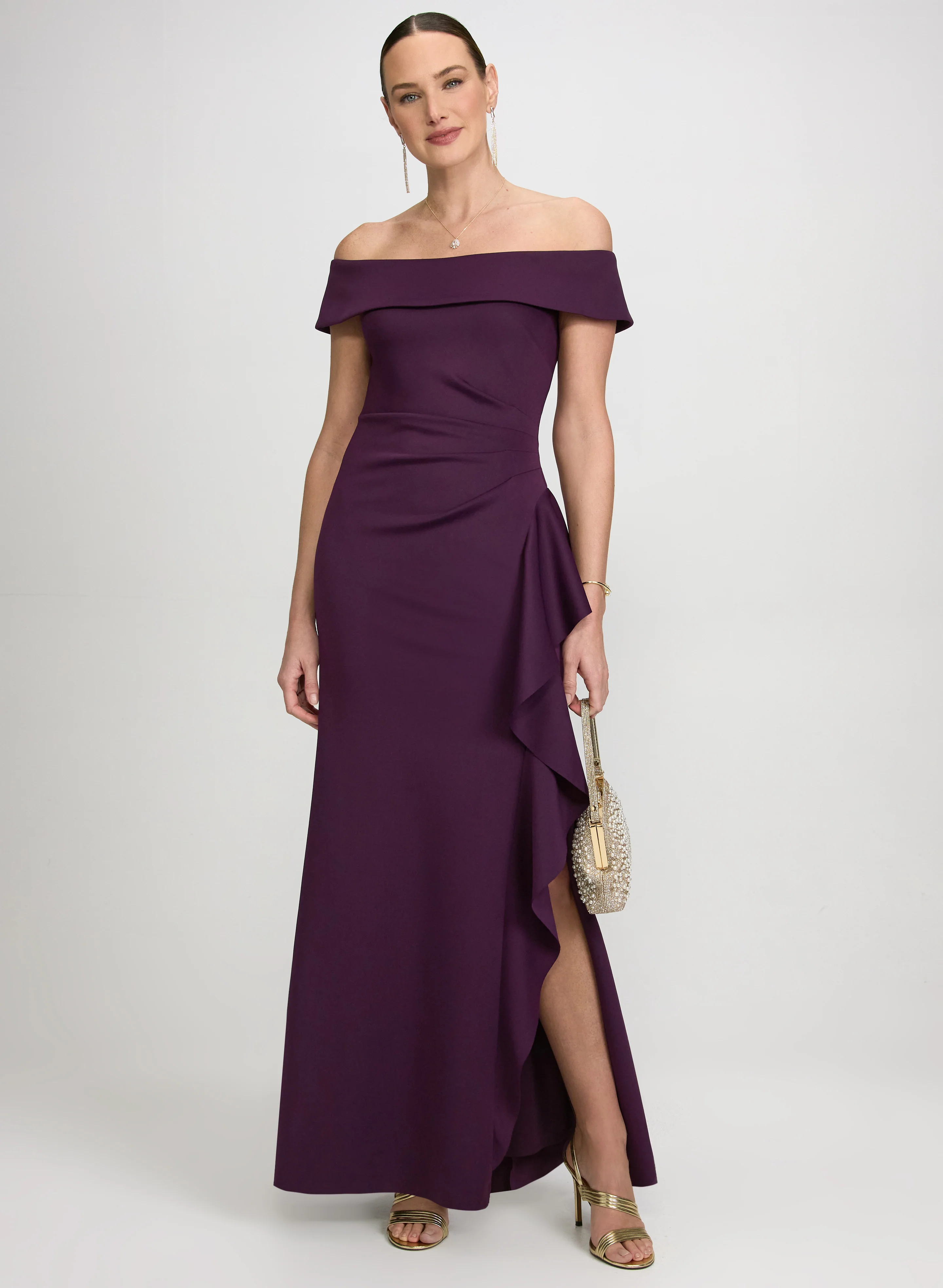 Fitted Off-The-Shoulder Dress