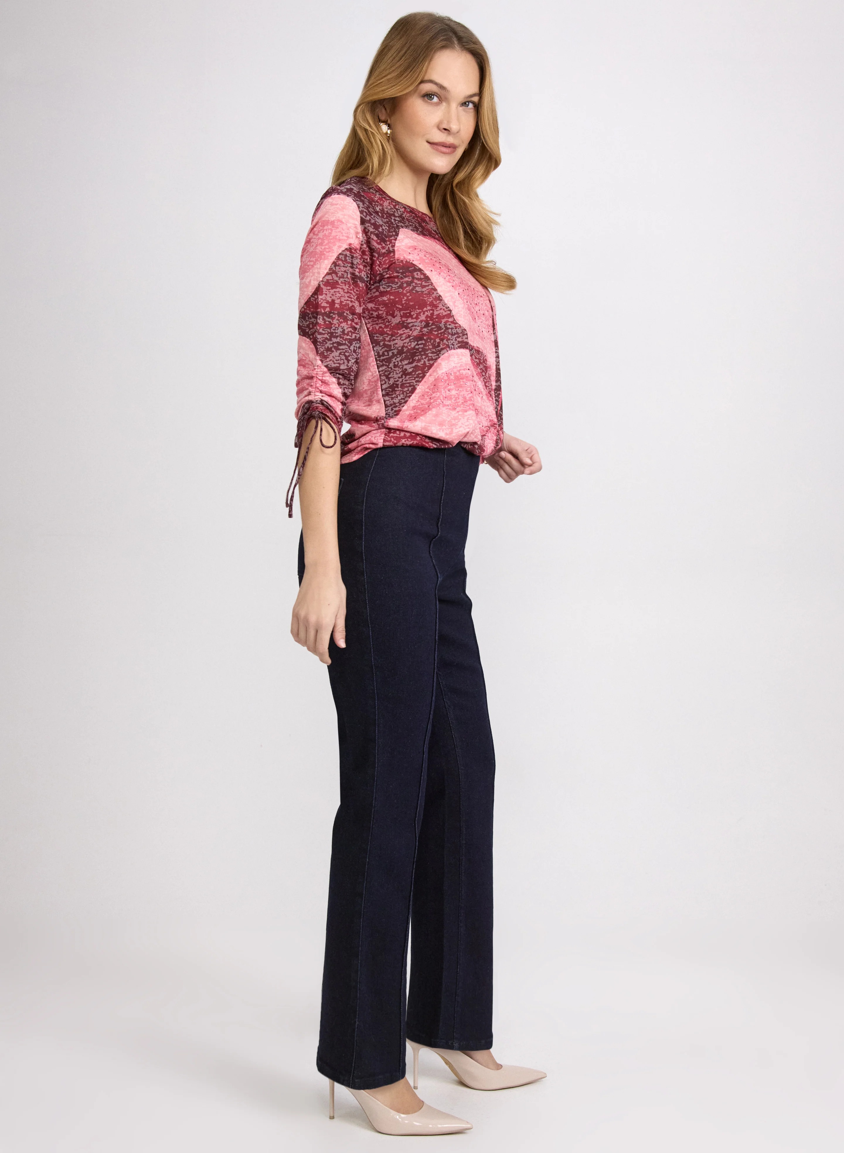 Flare Leg Pull-On Jeans - Image 2