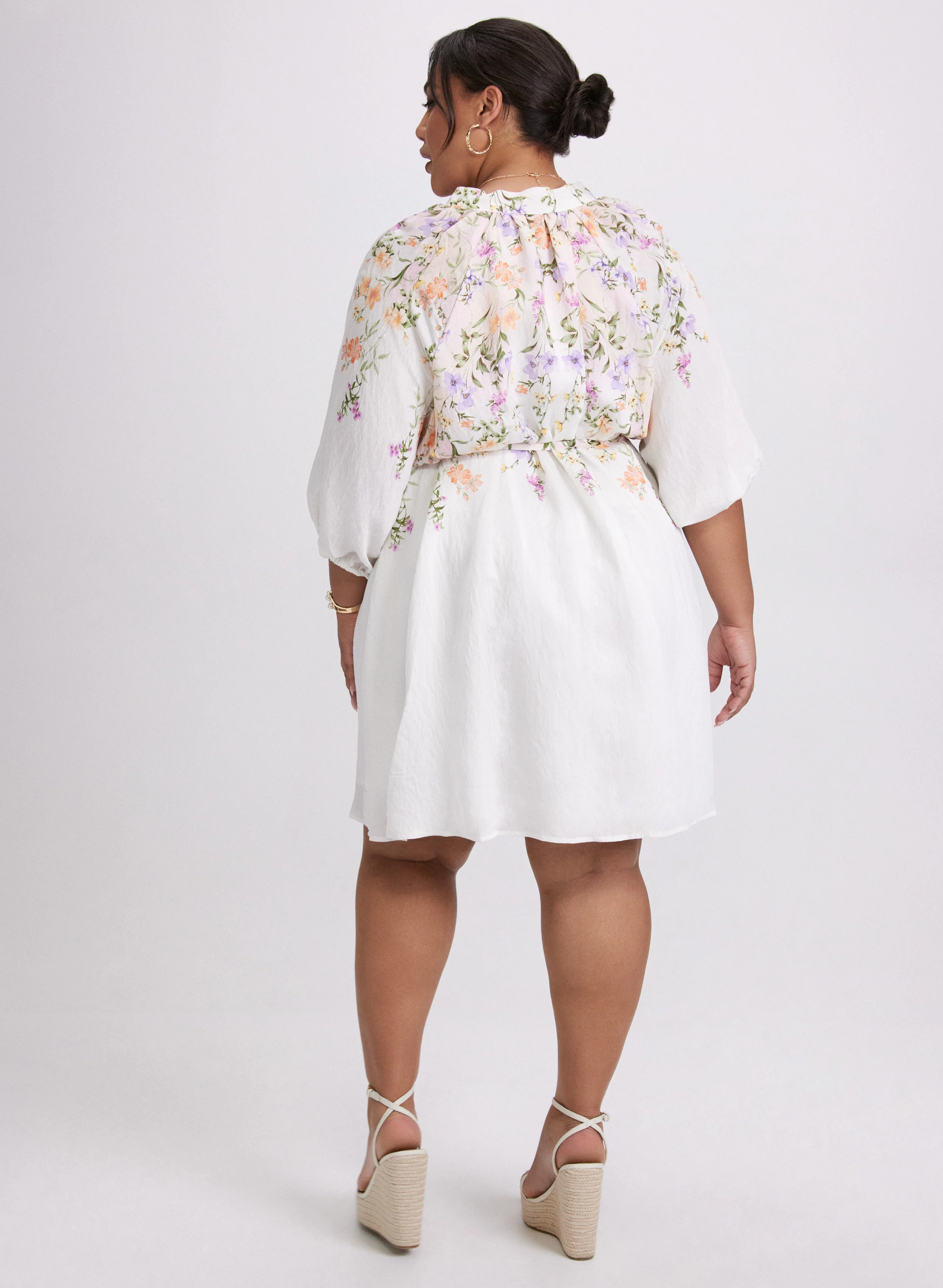 Floral 3/4 Sleeve Dress - Image 3