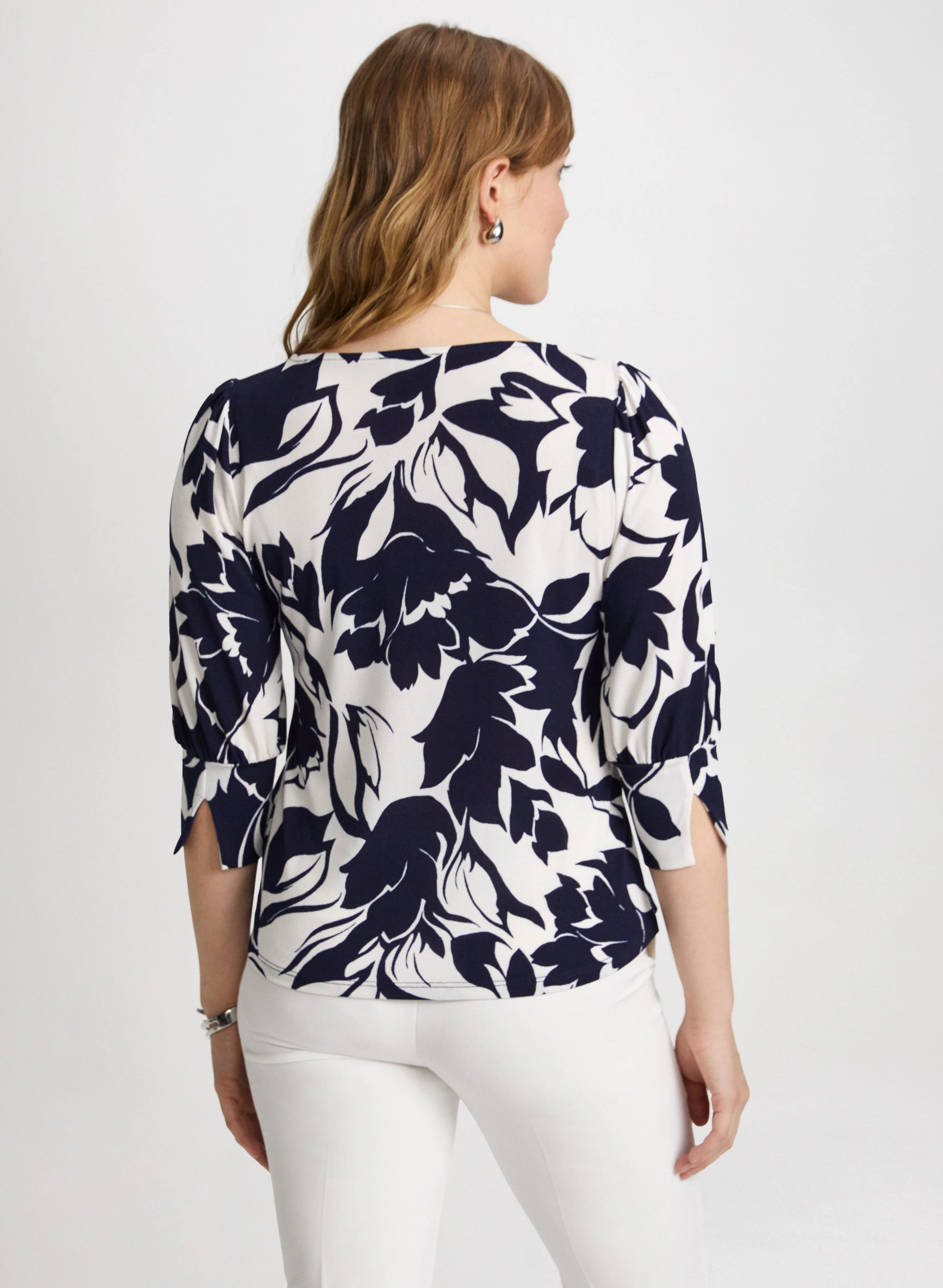 Floral 3/4 Sleeve Top - Image 4