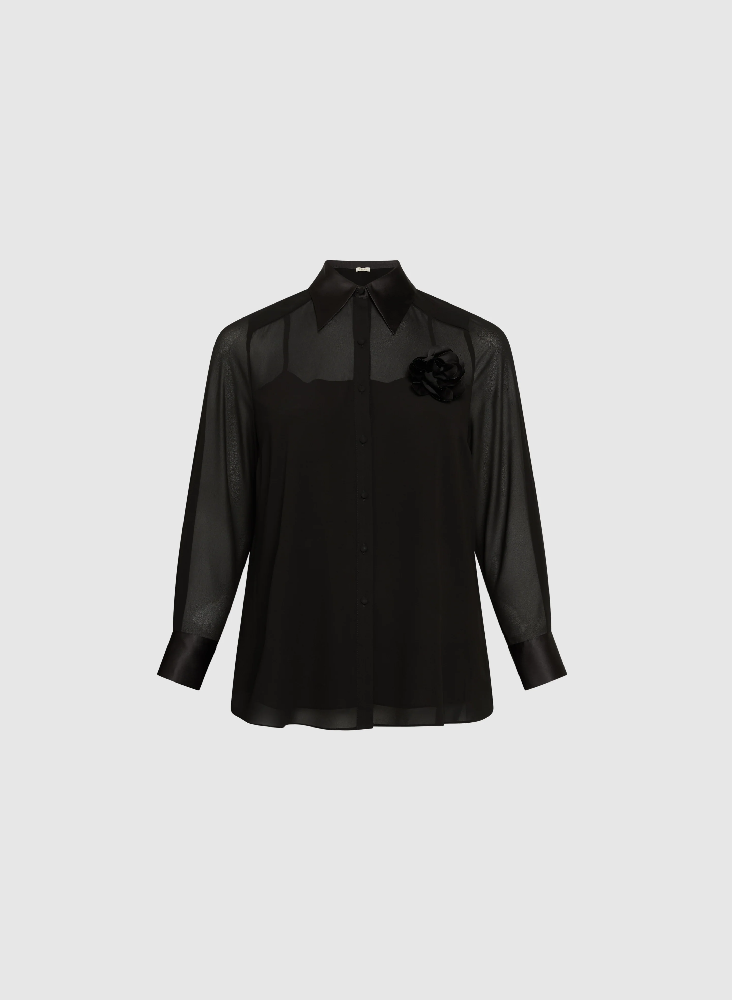 Floral Applique Button-Down Blouse - Image 6