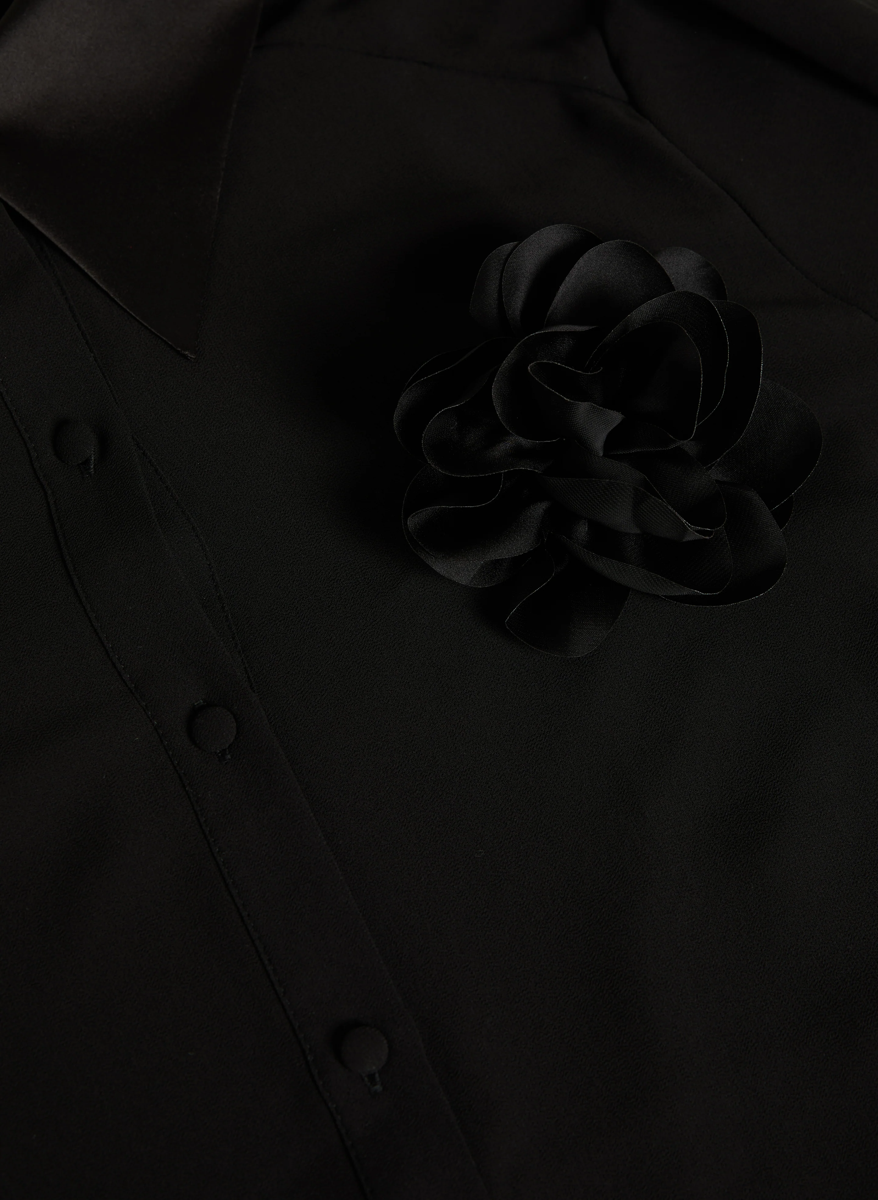 Floral Applique Button-Down Blouse - Image 7