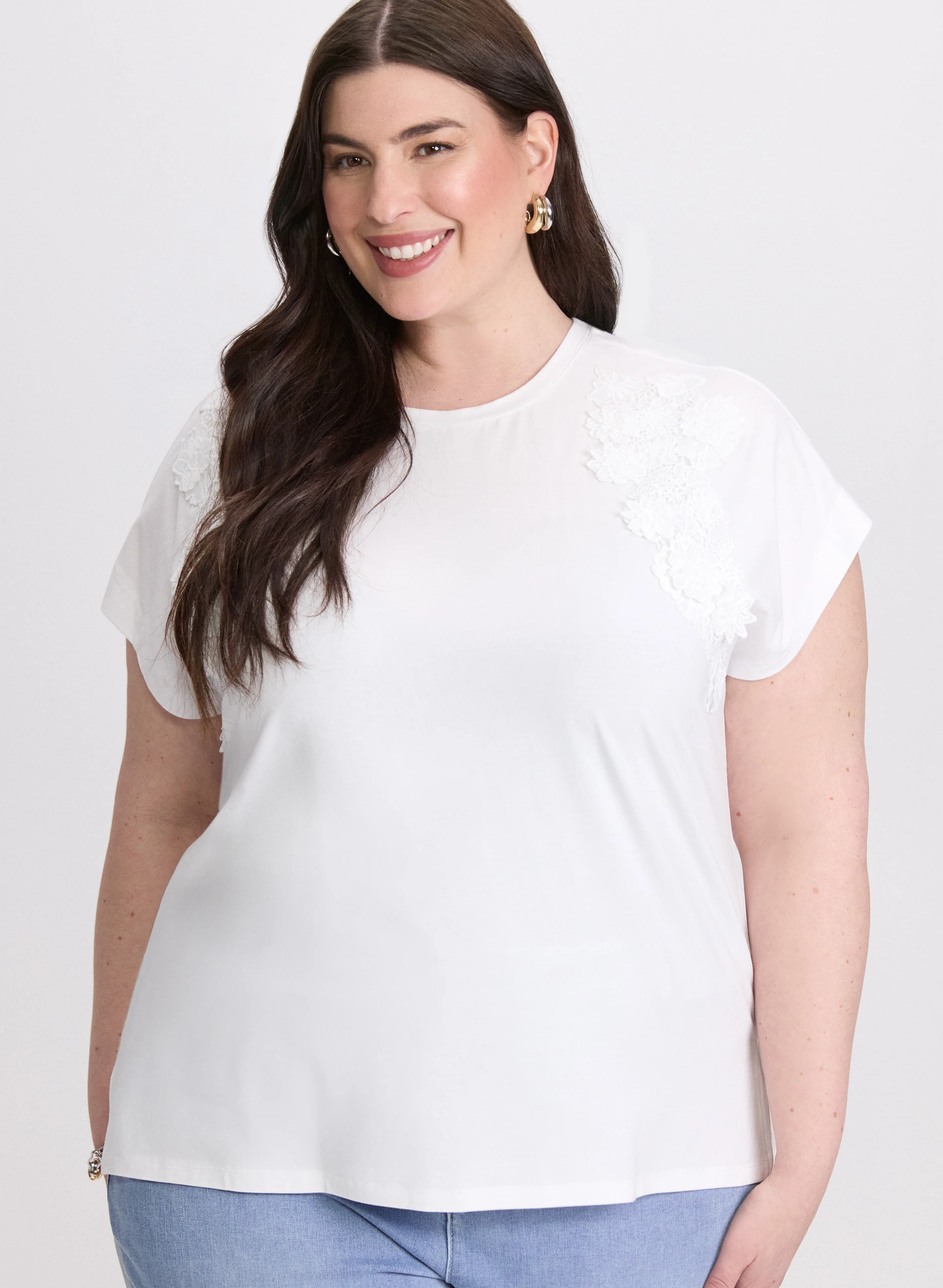 Floral Appliqué T-Shirt - Image 5