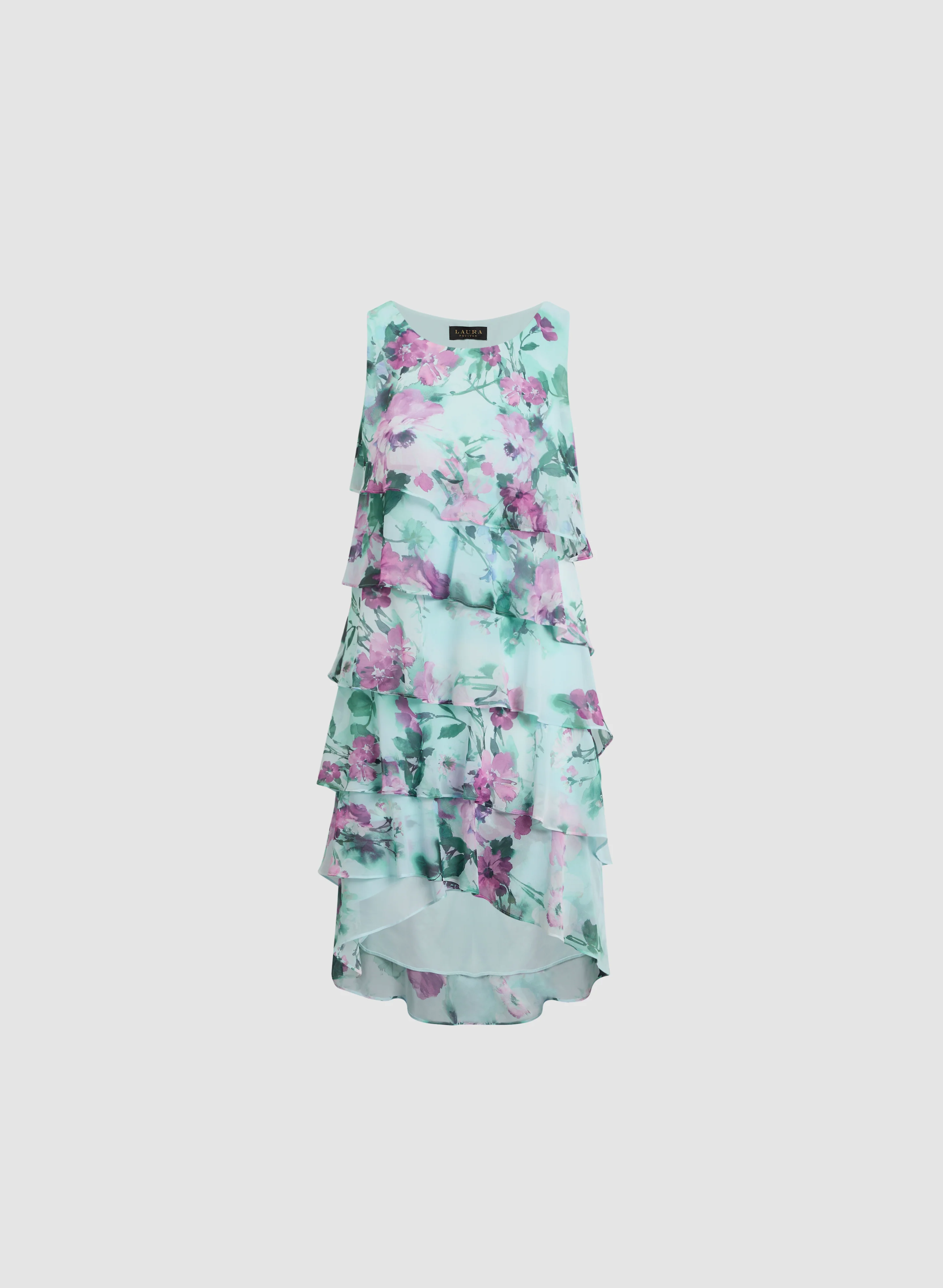 Floral Asymmetric Tiered Dress - Image 6