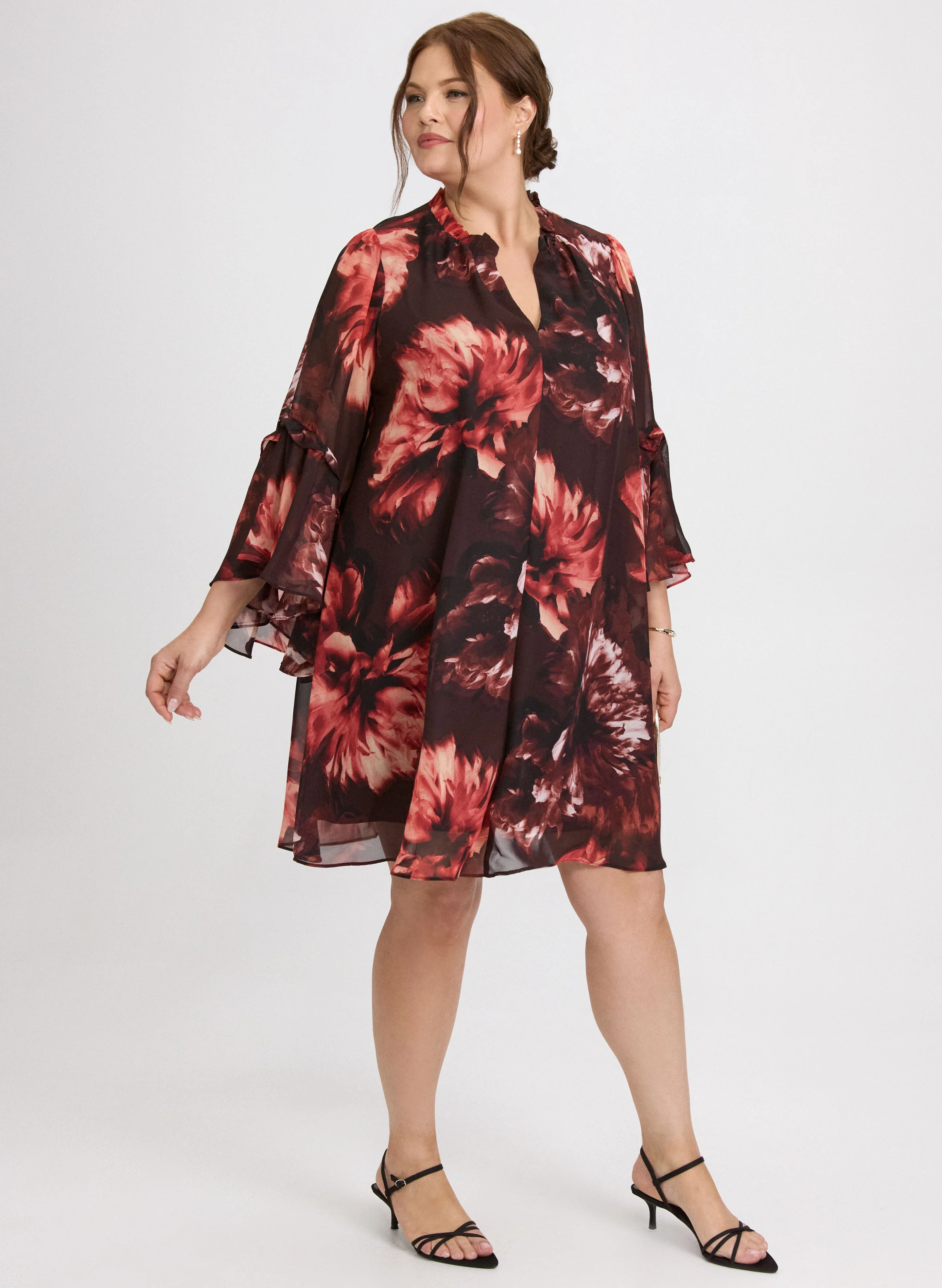 Floral Bell Sleeve Dress - Image 2