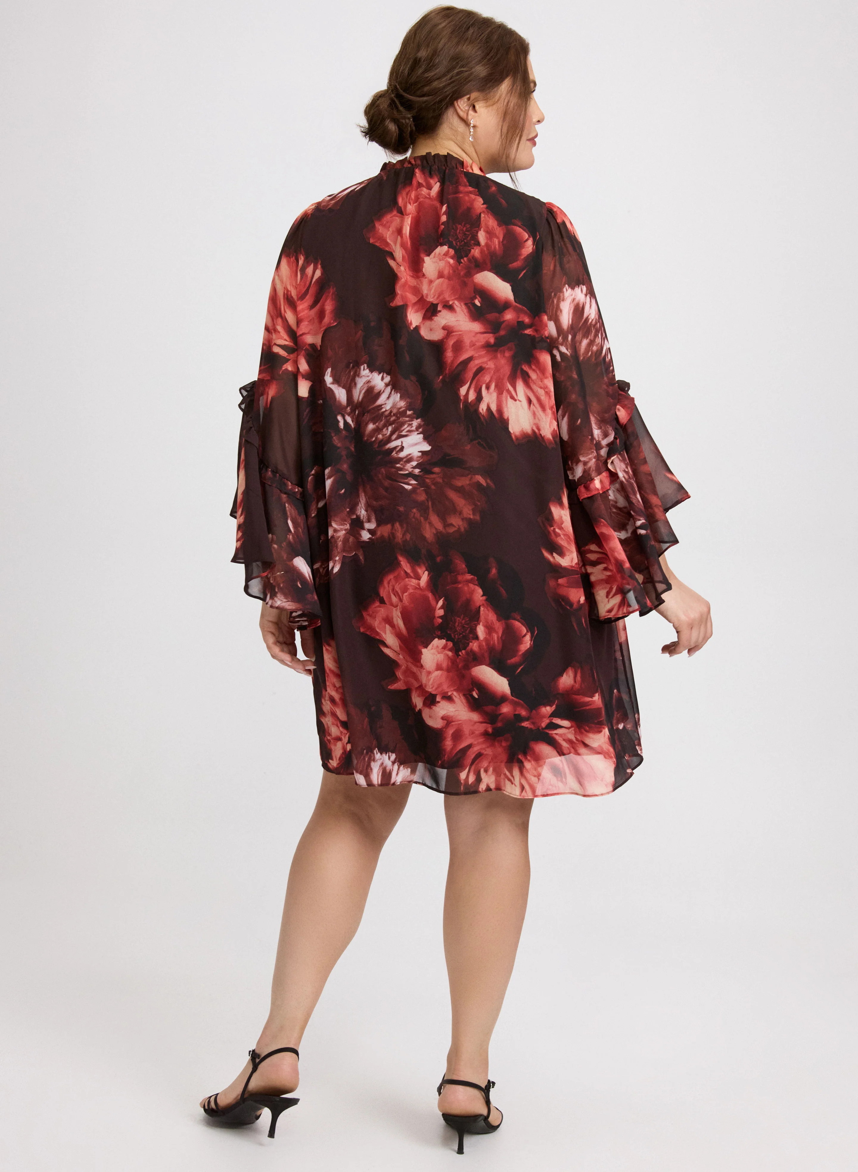 Floral Bell Sleeve Dress - Image 3