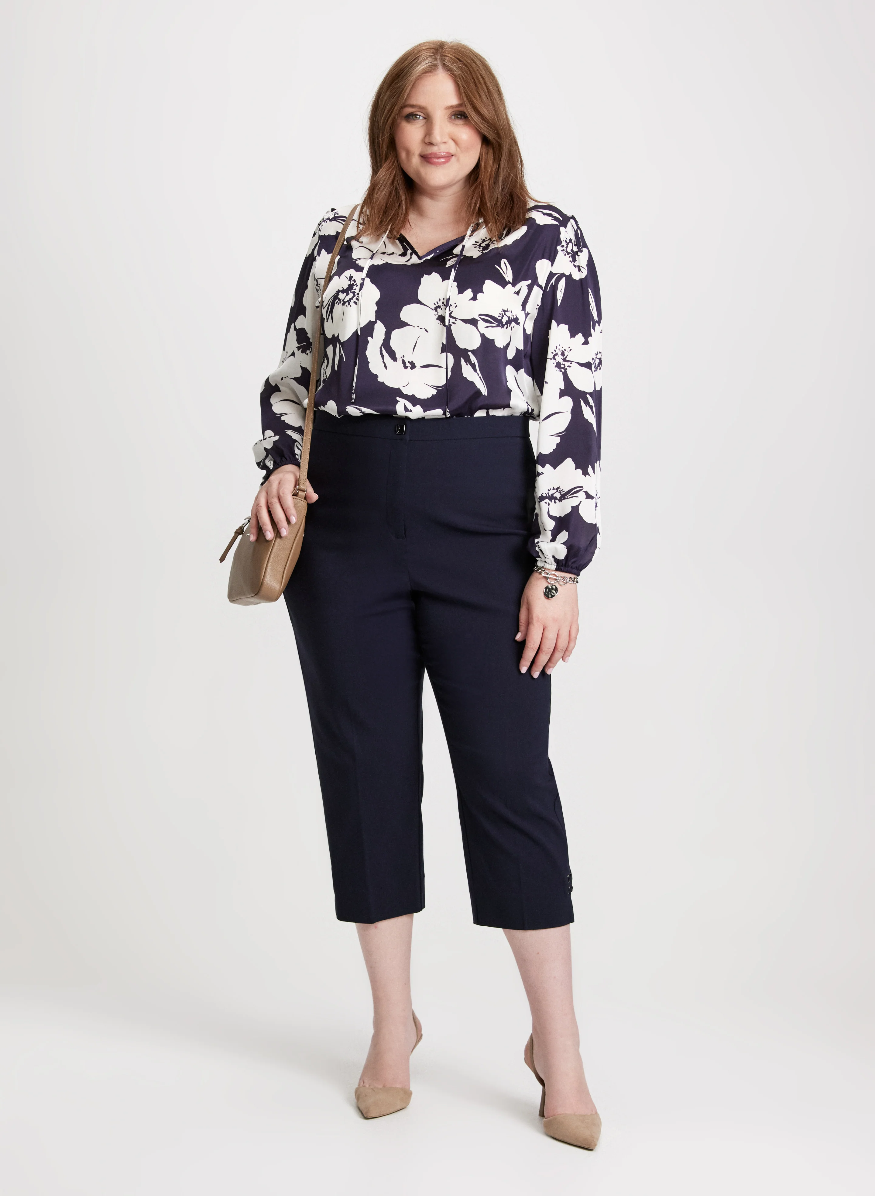 Floral Blouse & Bengaline Capris