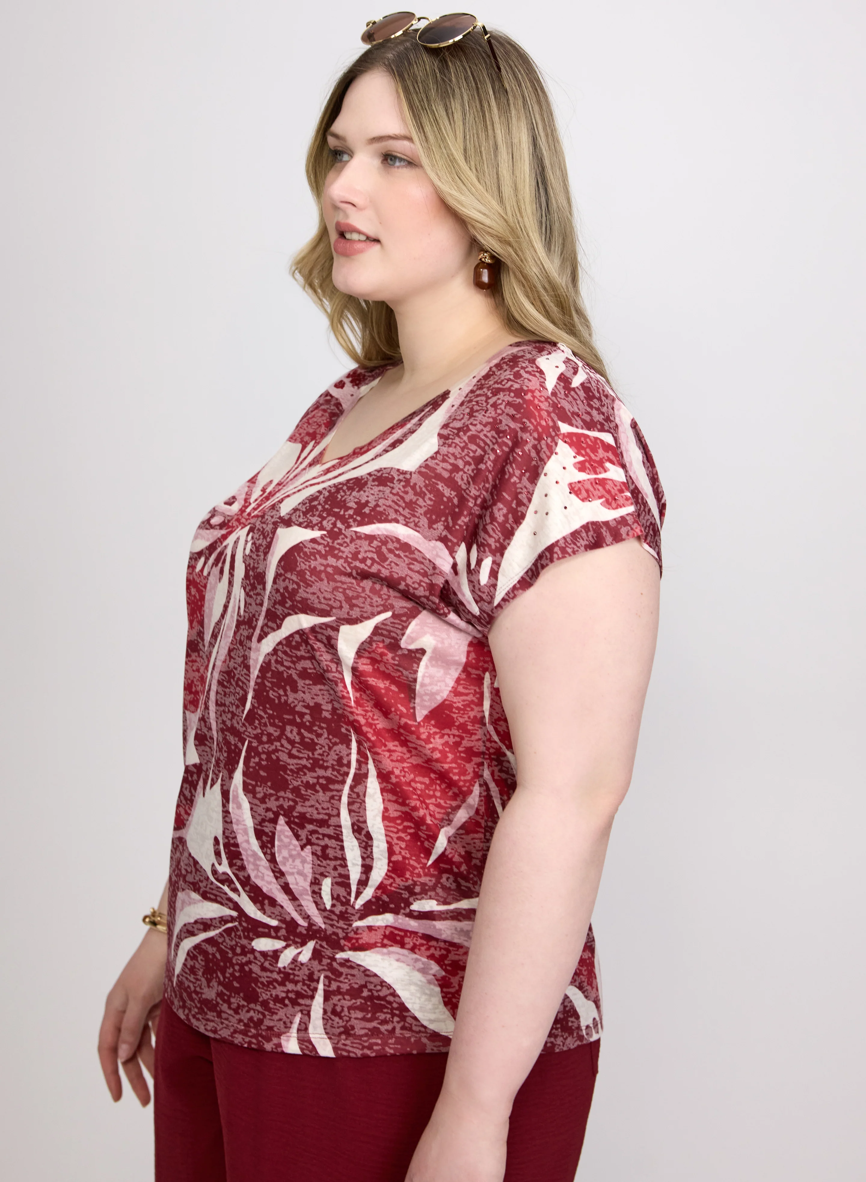 Floral Cap Sleeve T-Shirt - Image 5