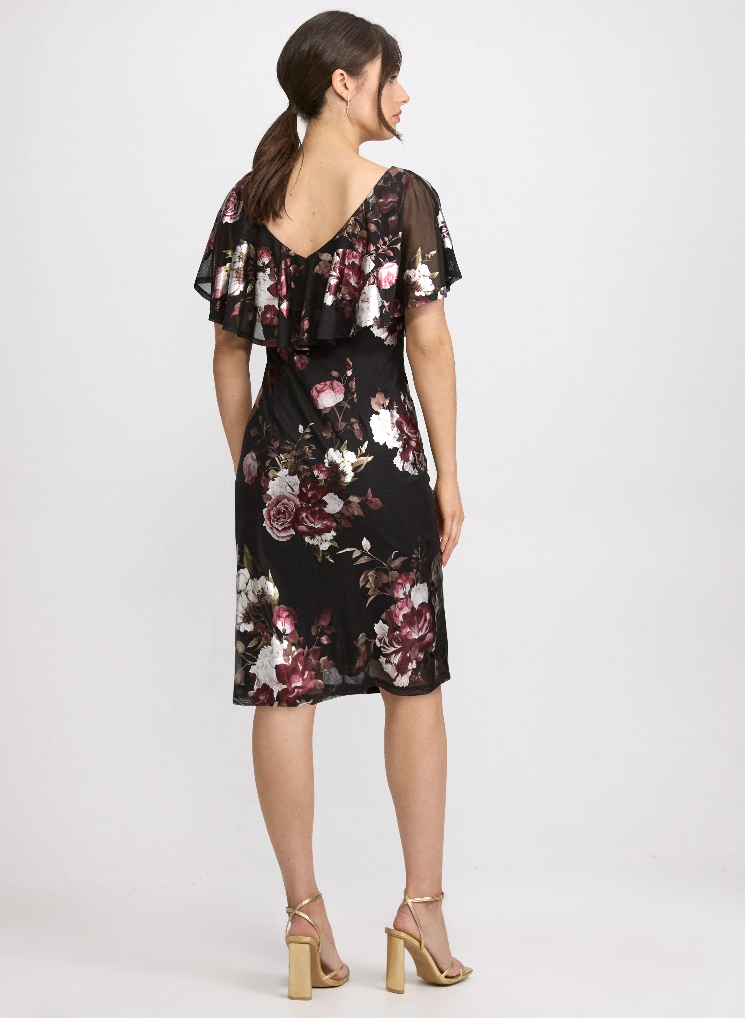 Floral Capelet Dress - Image 3