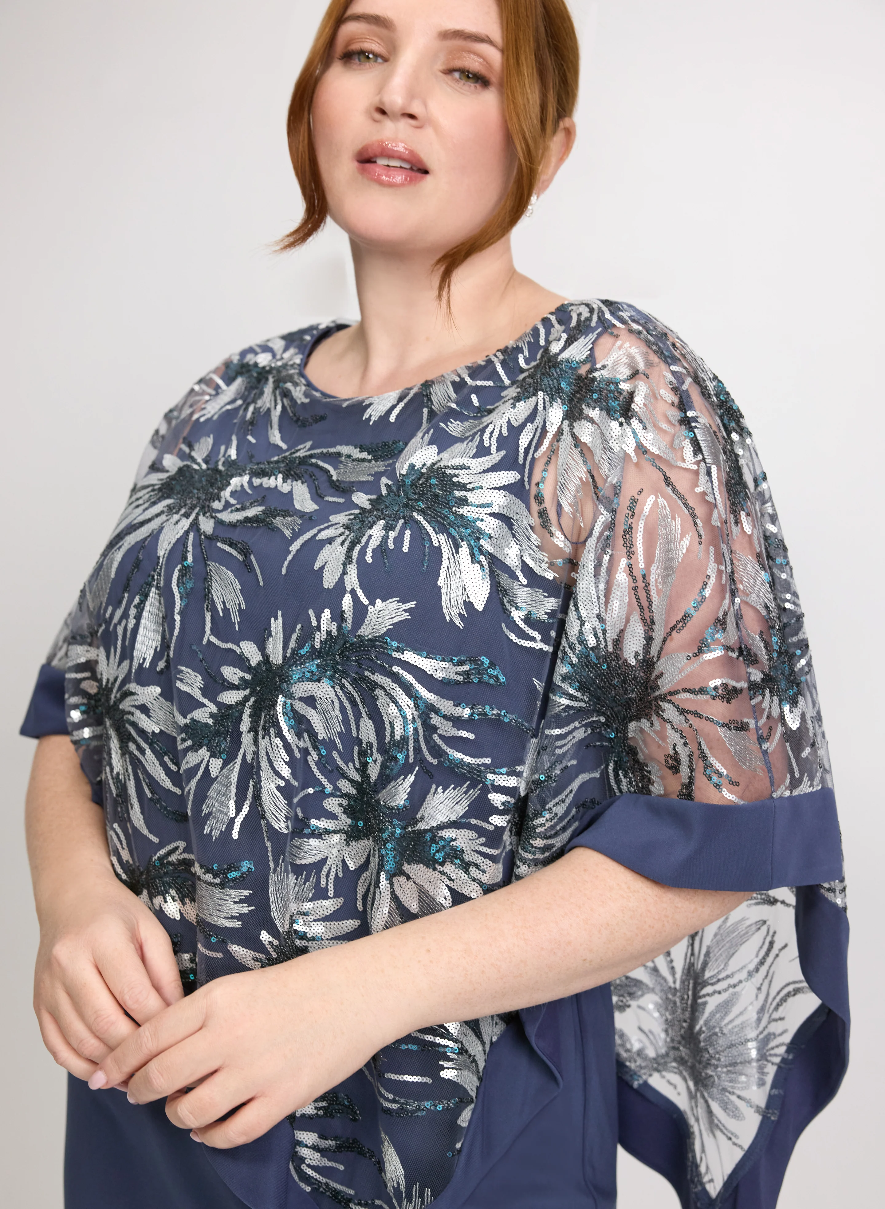 Floral Capelet Overlay Dress - Image 5
