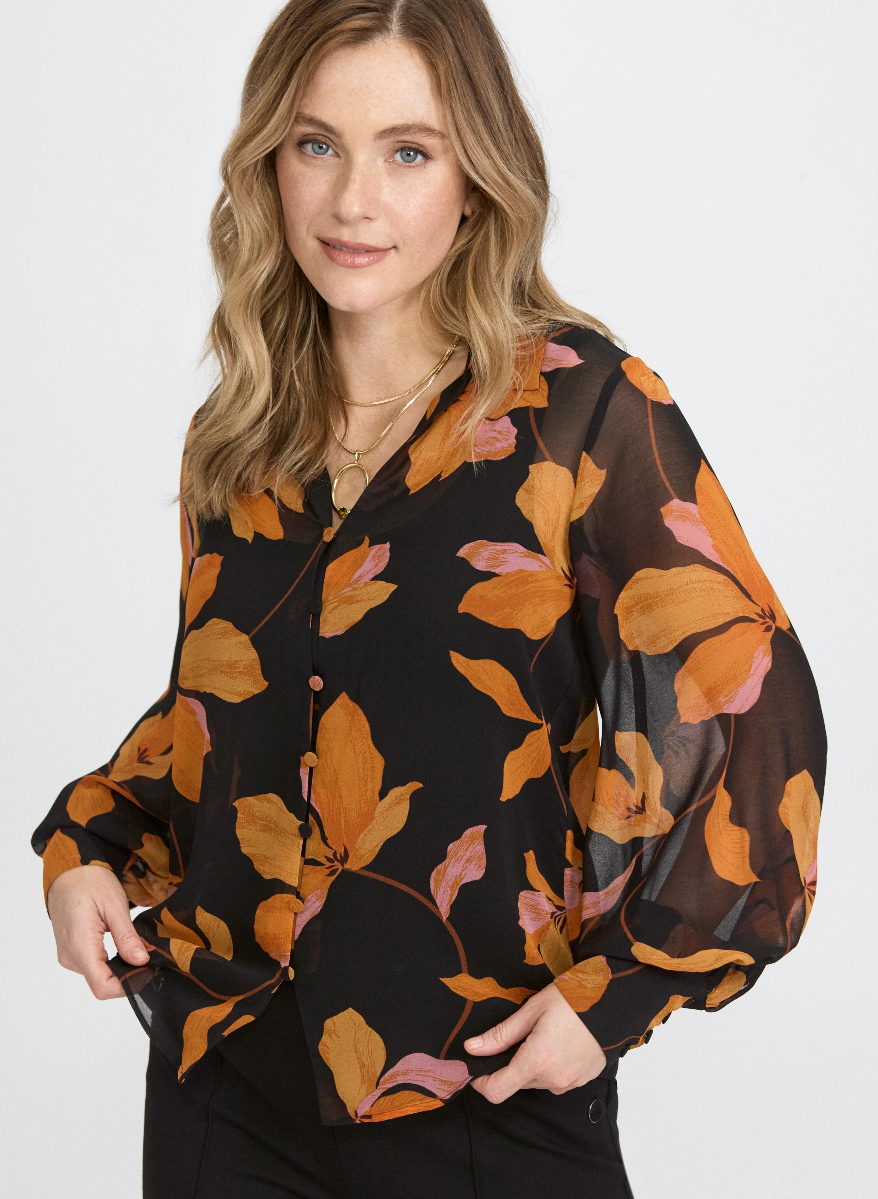 Floral Chiffon Blouse - Image 5