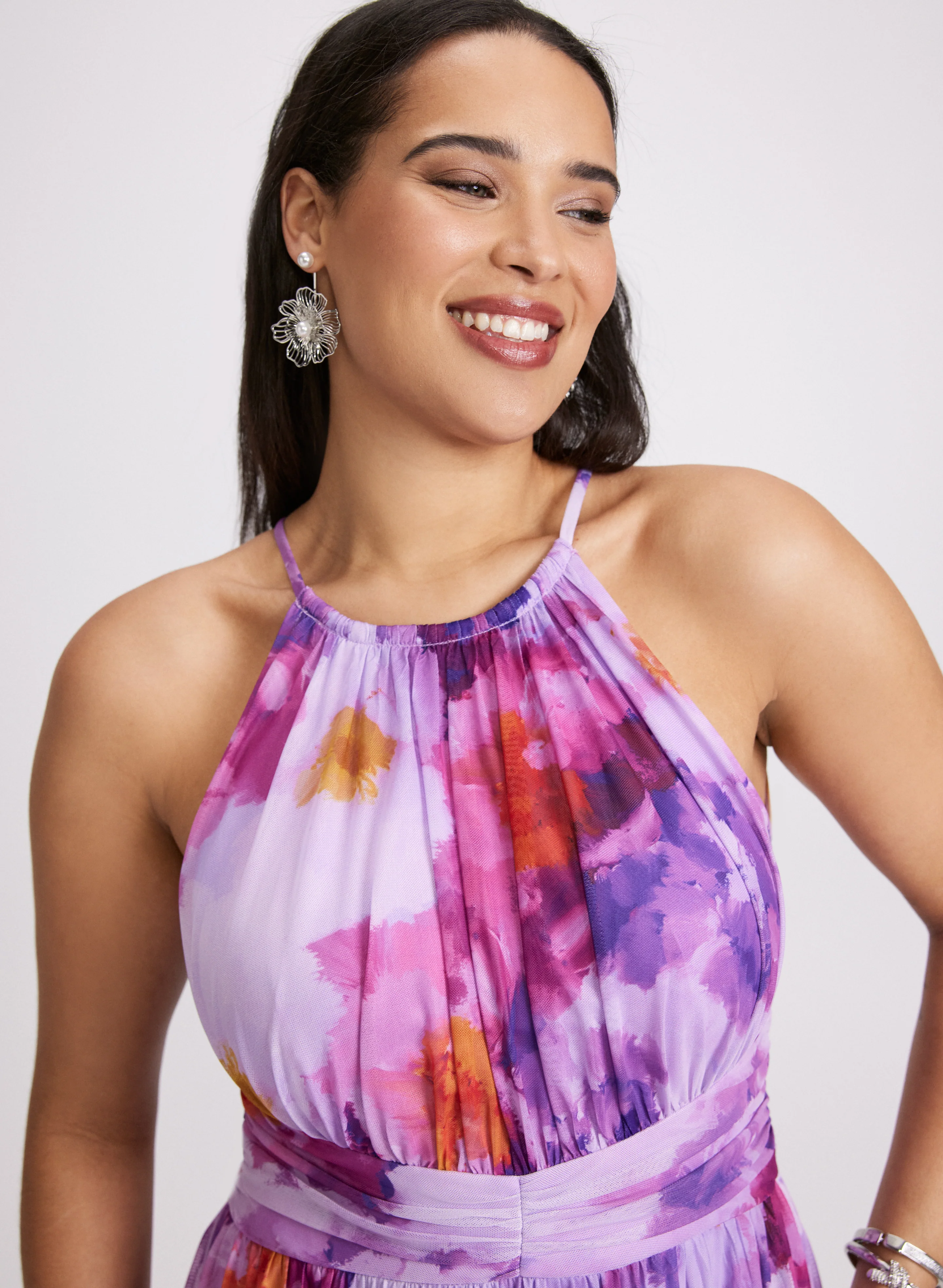 Floral Chiffon Dress - Image 3