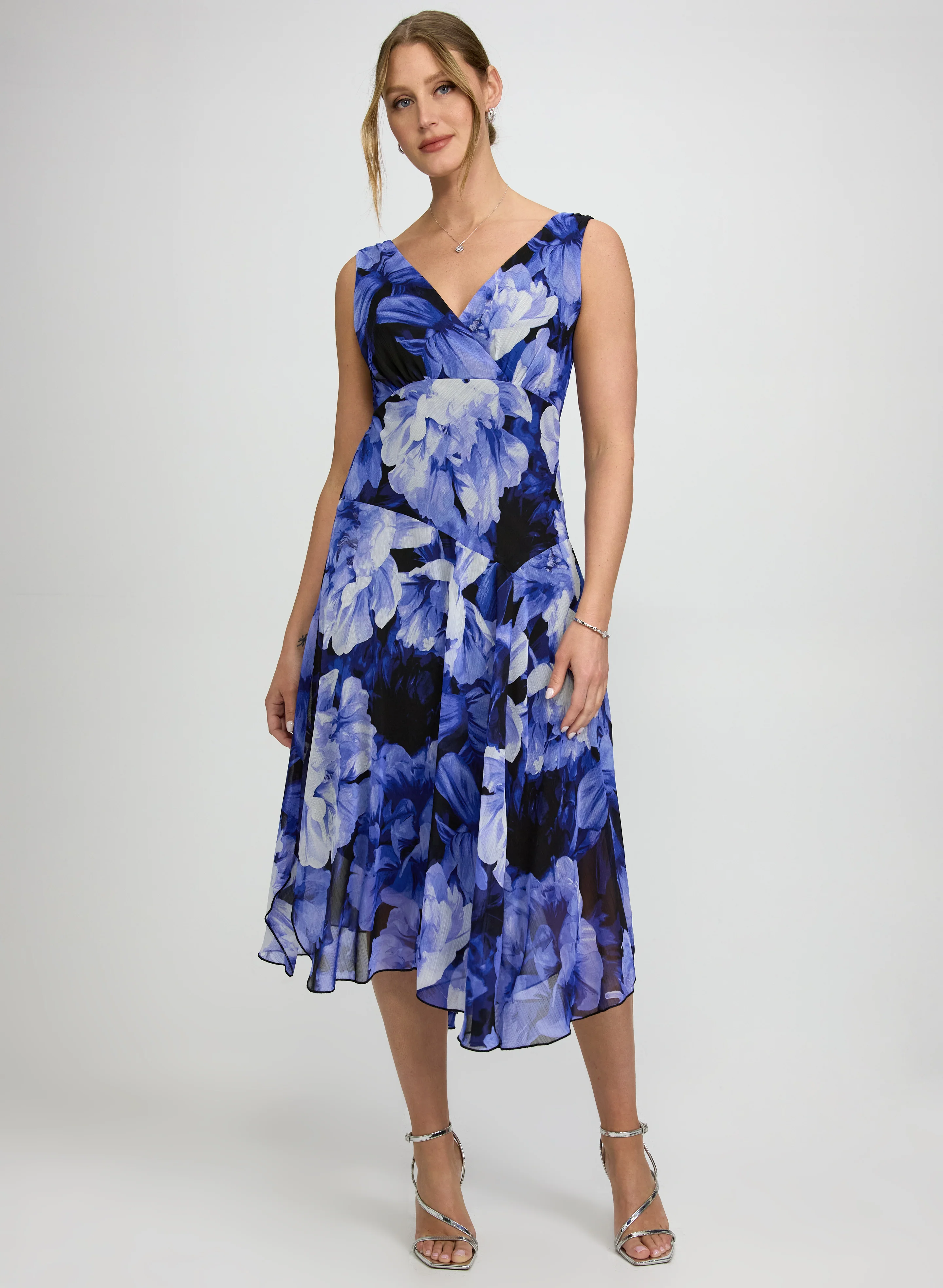Floral Chiffon Midi Dress