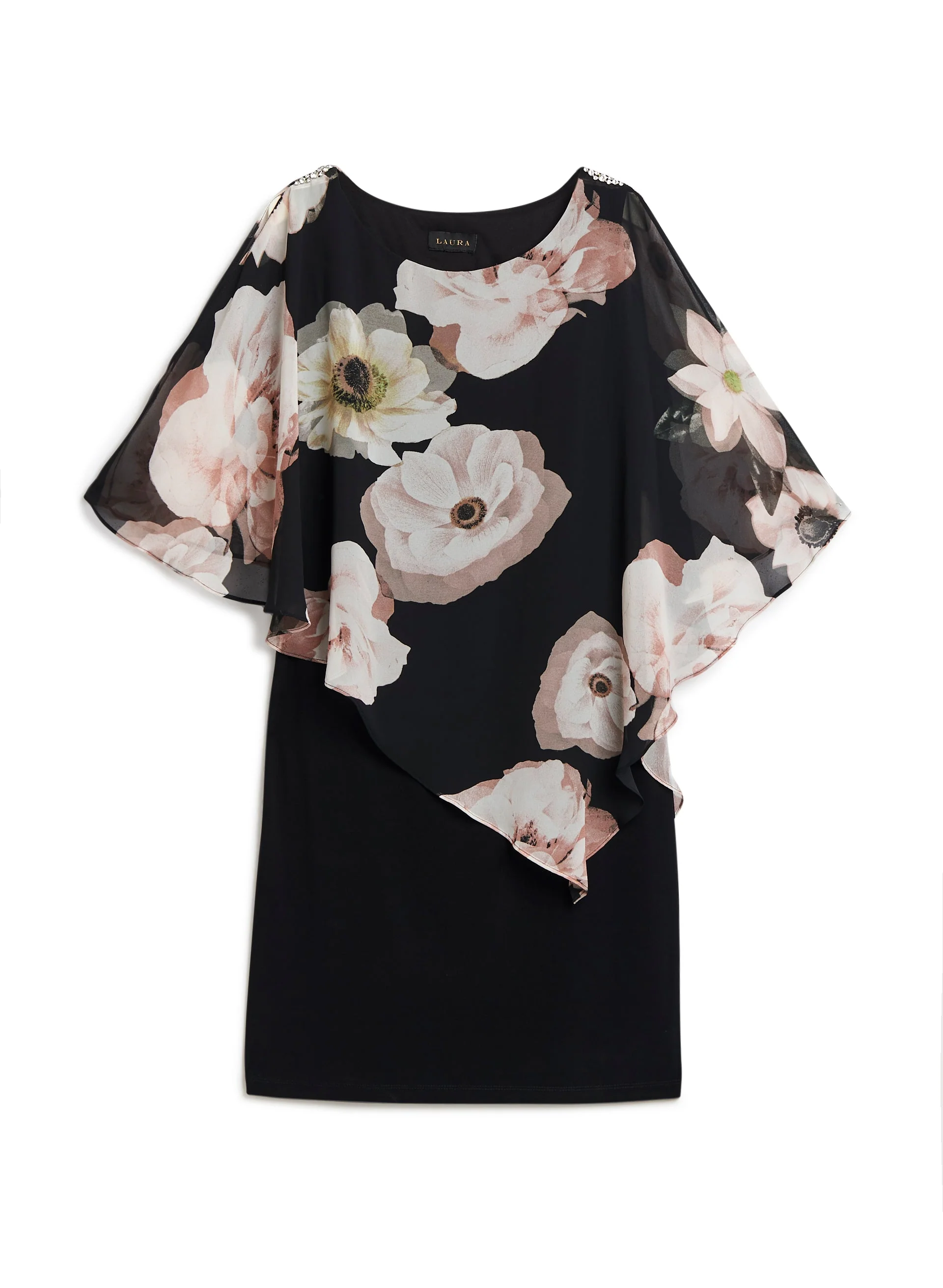 Floral Chiffon Poncho Dress - Image 4