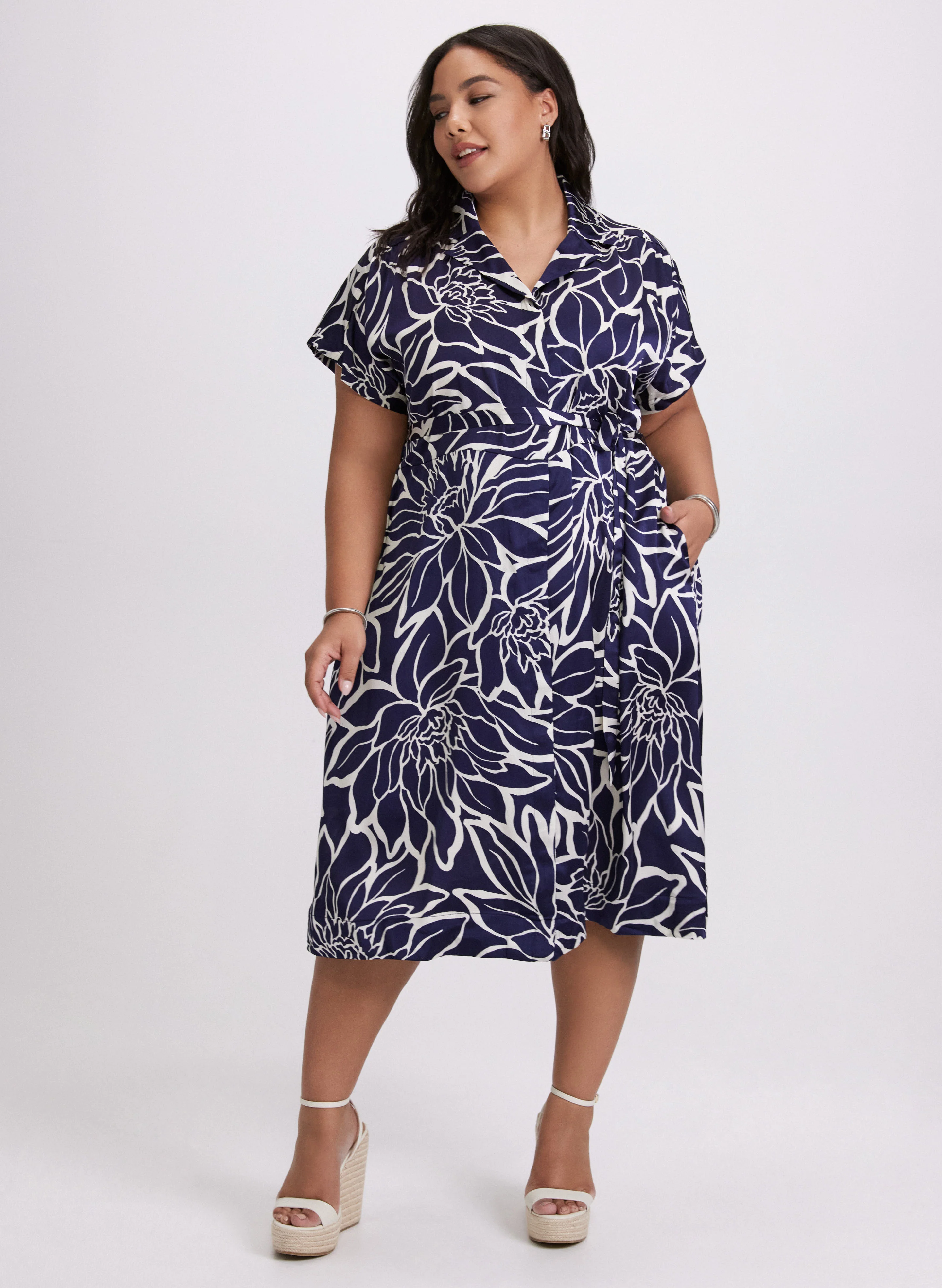 Floral Collar Day Dress