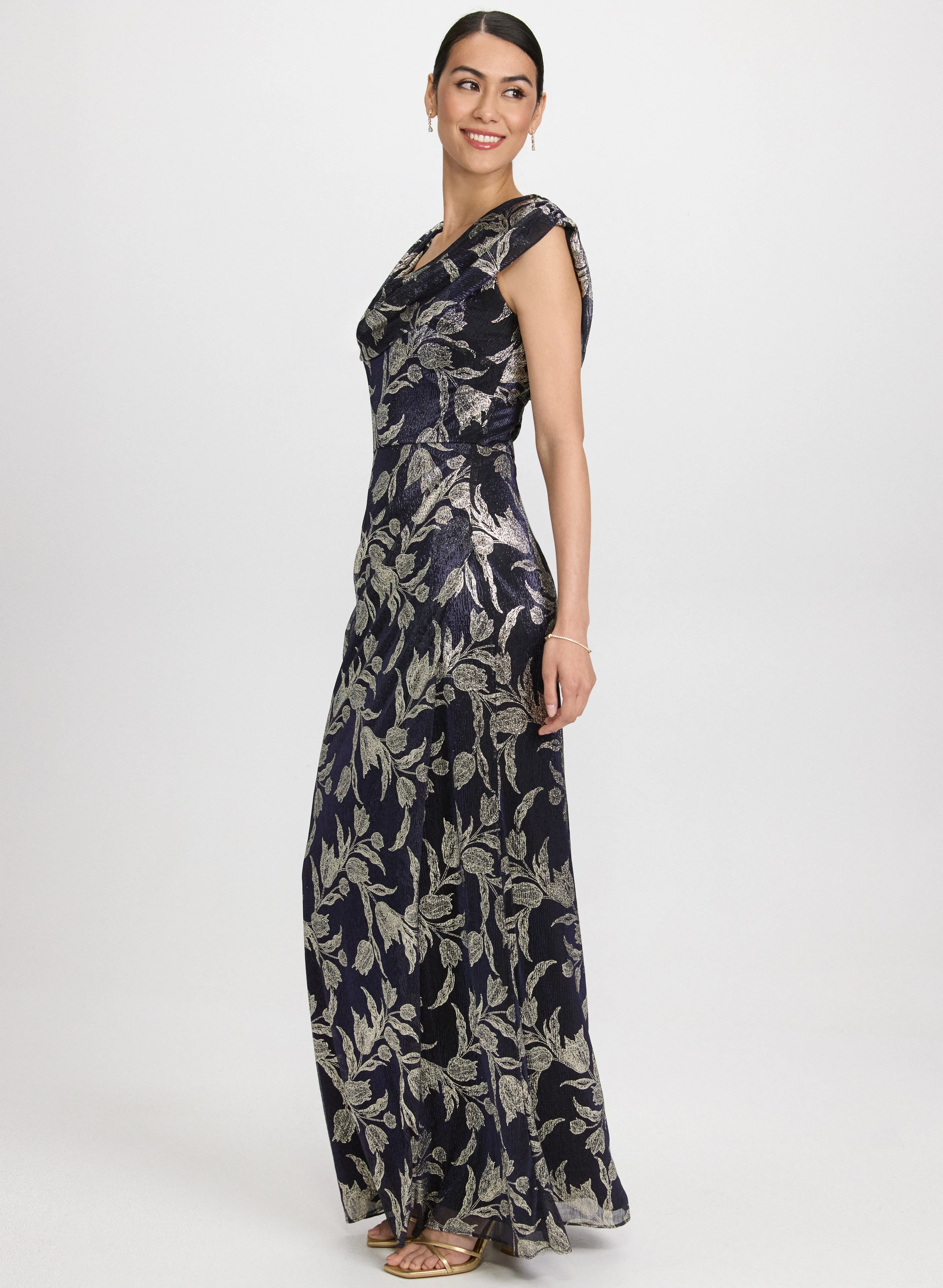 Floral Cowl Neck Dress - Image 2