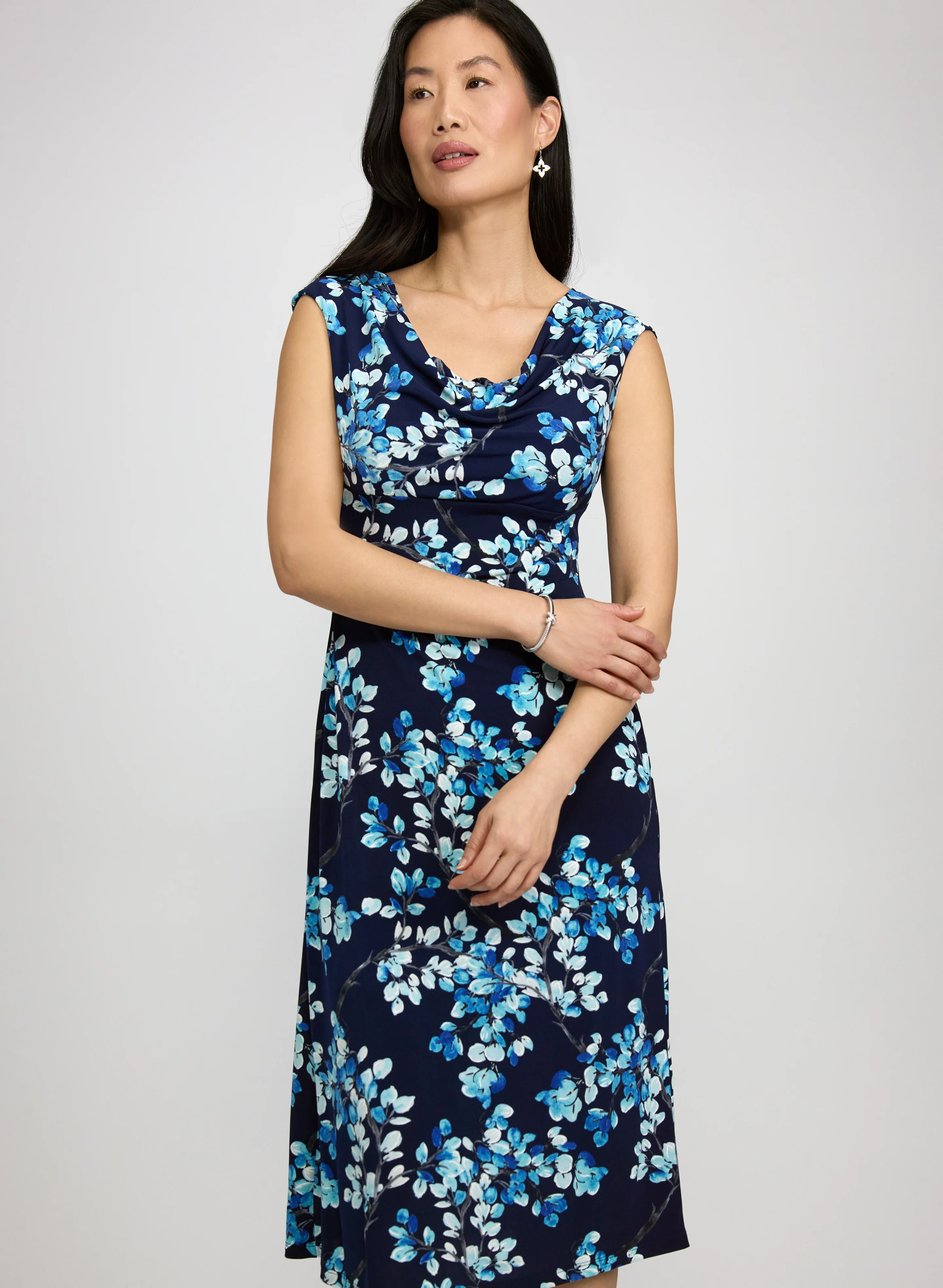 Floral Cowl Neck Dress - Image 4