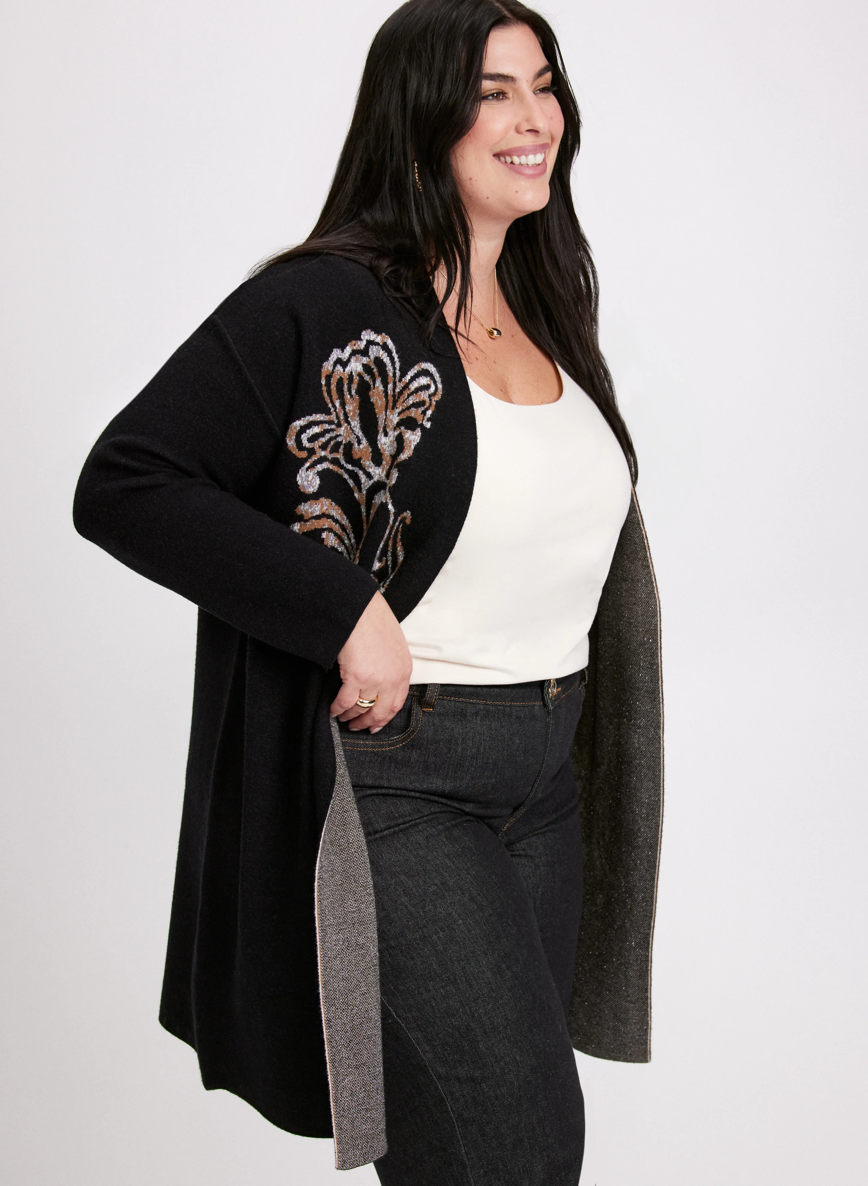 Floral Embroidered Cardigan - Image 2