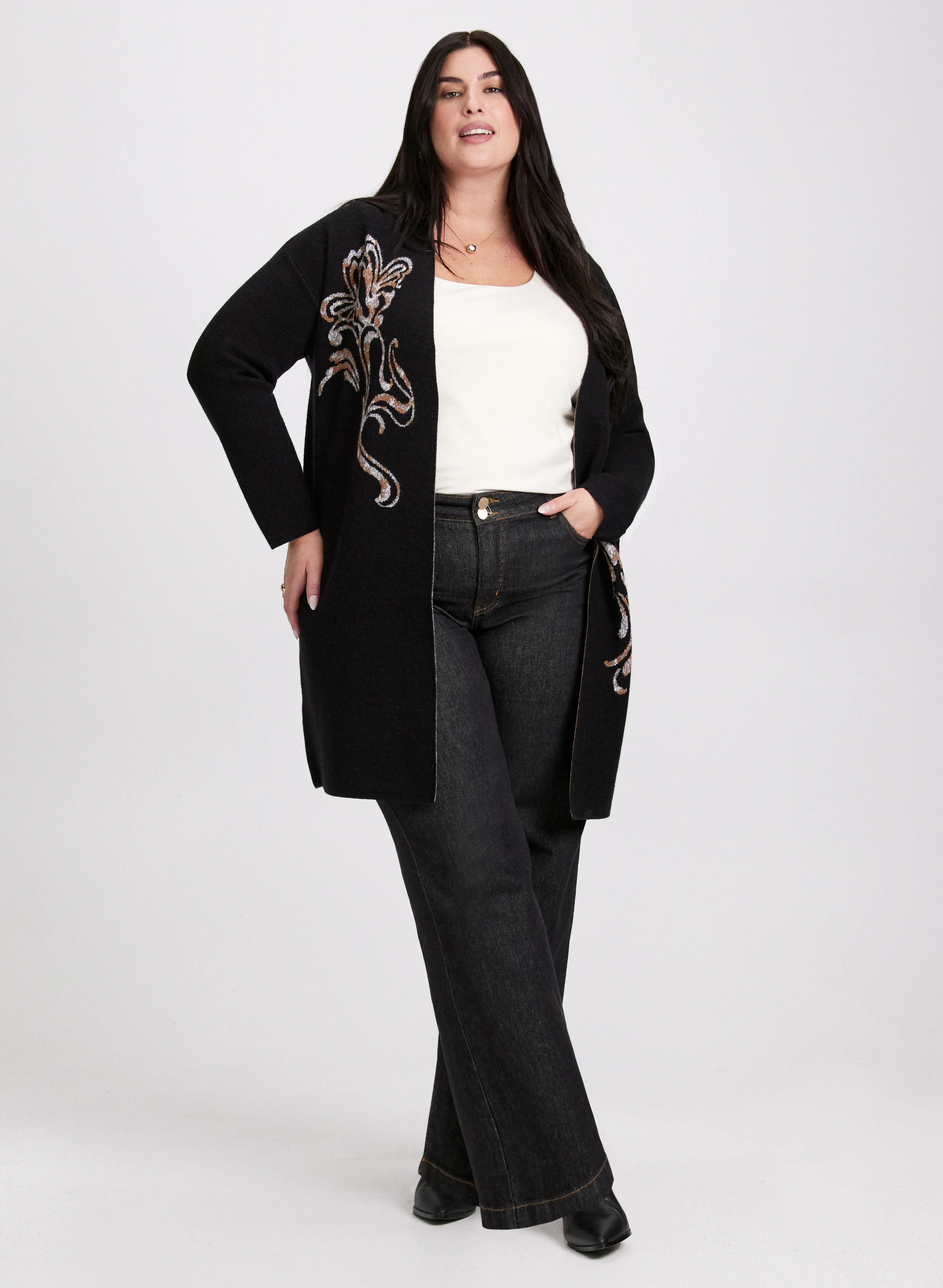 Floral Embroidered Cardigan - Image 3