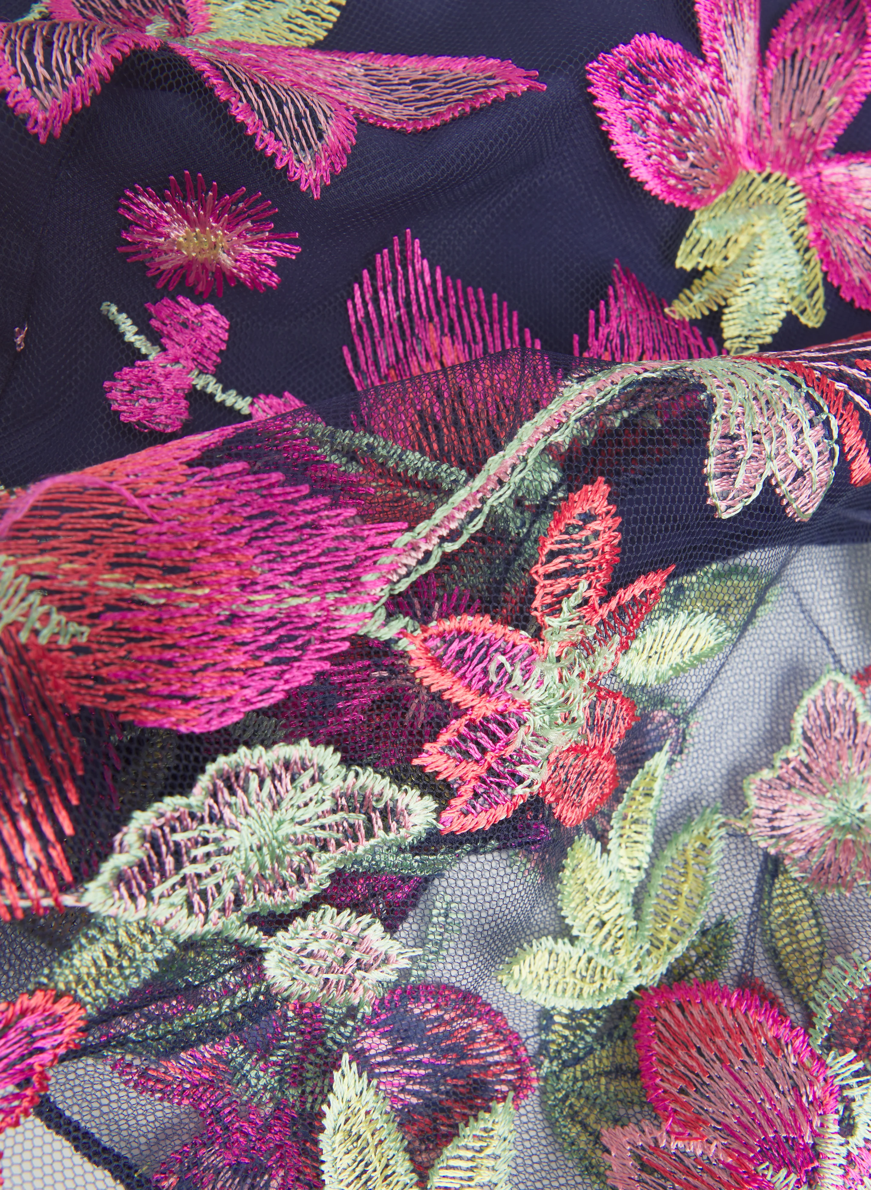 Floral Embroidered Mesh Dress - Image 7