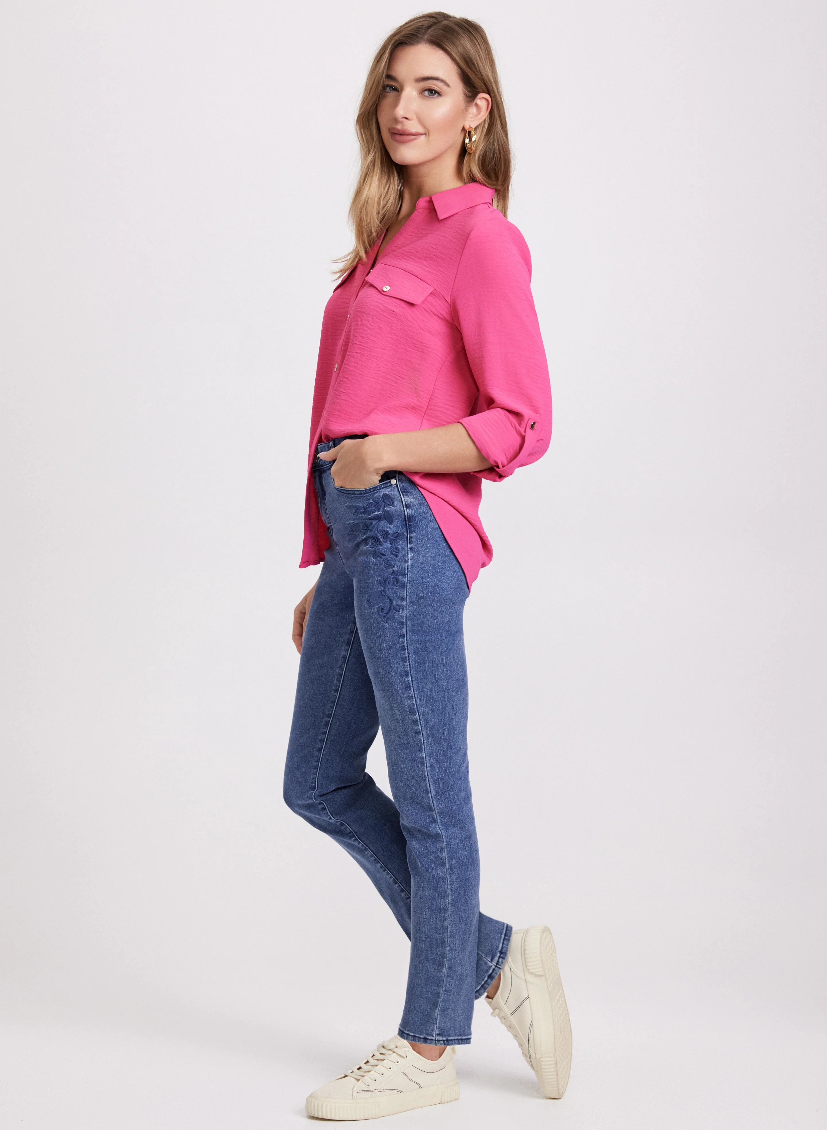 Floral Embroidered Straight-Leg Jeans - Image 4