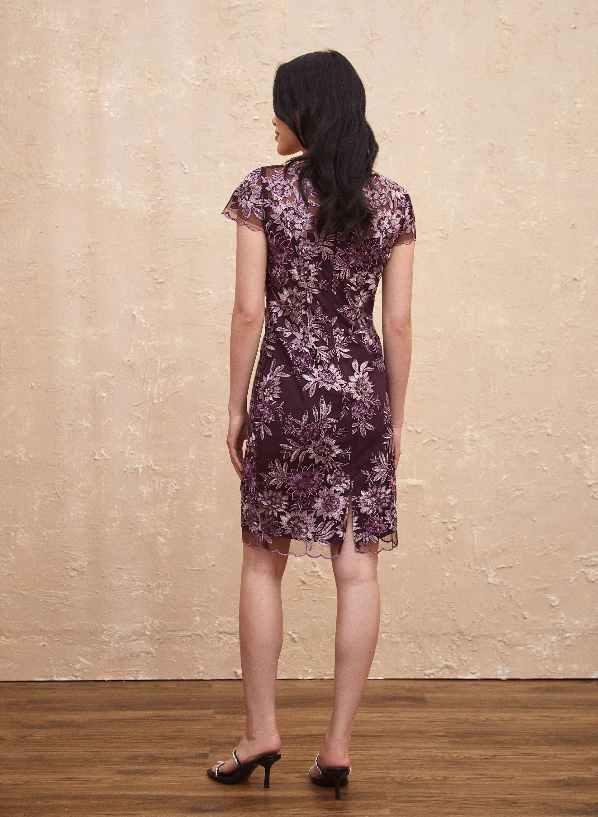 Floral Embroidery & Mesh Dress - Image 2