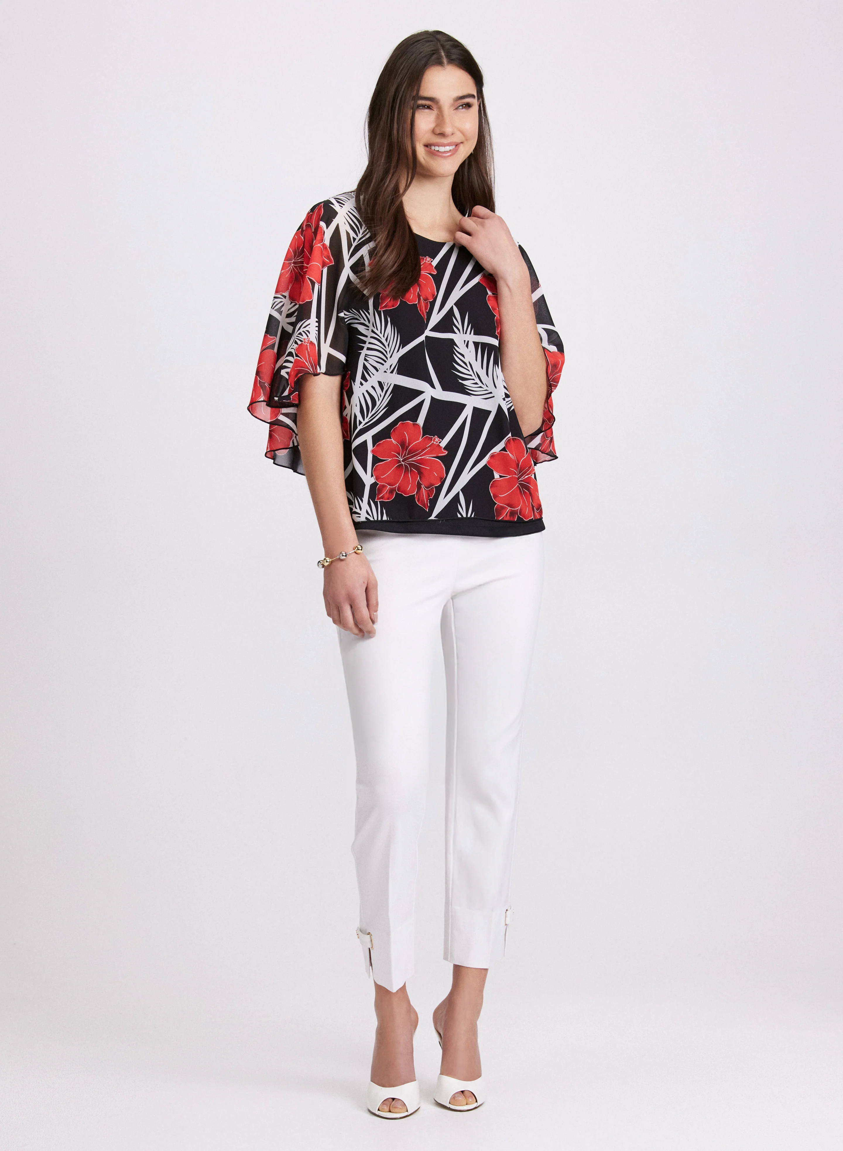 Floral Flare Sleeve Top - Image 3