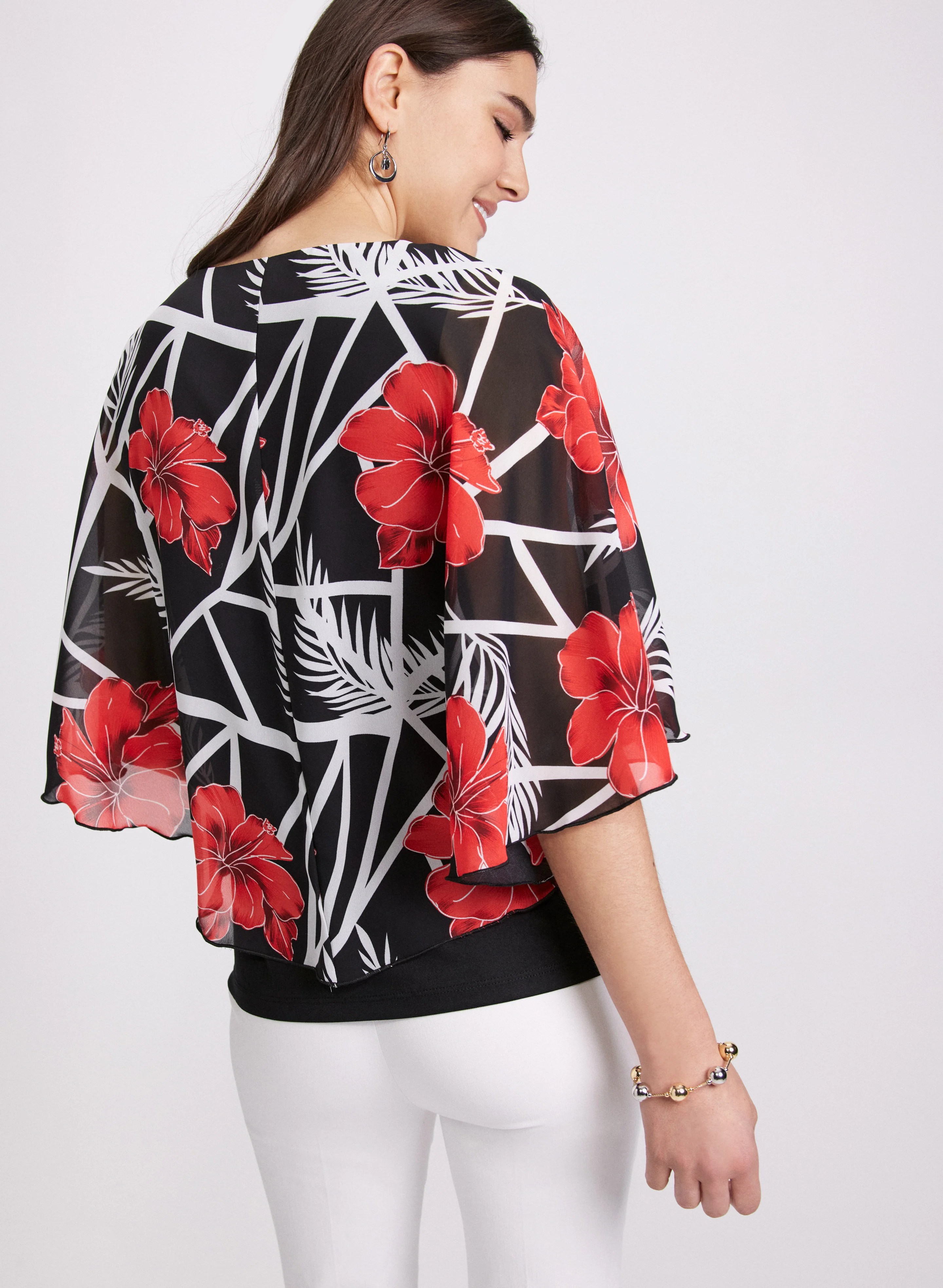 Floral Flare Sleeve Top - Image 4