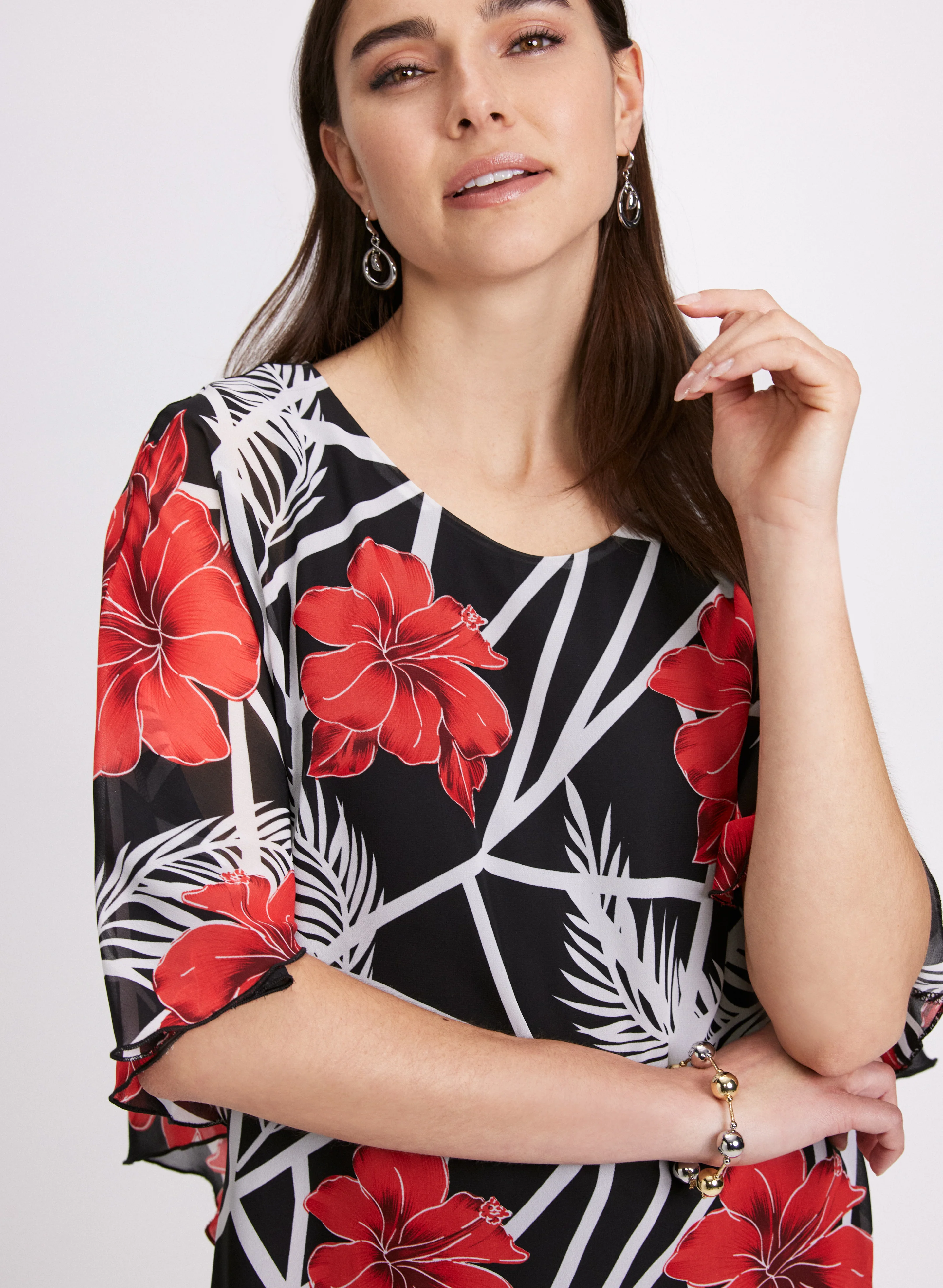 Floral Flare Sleeve Top - Image 5