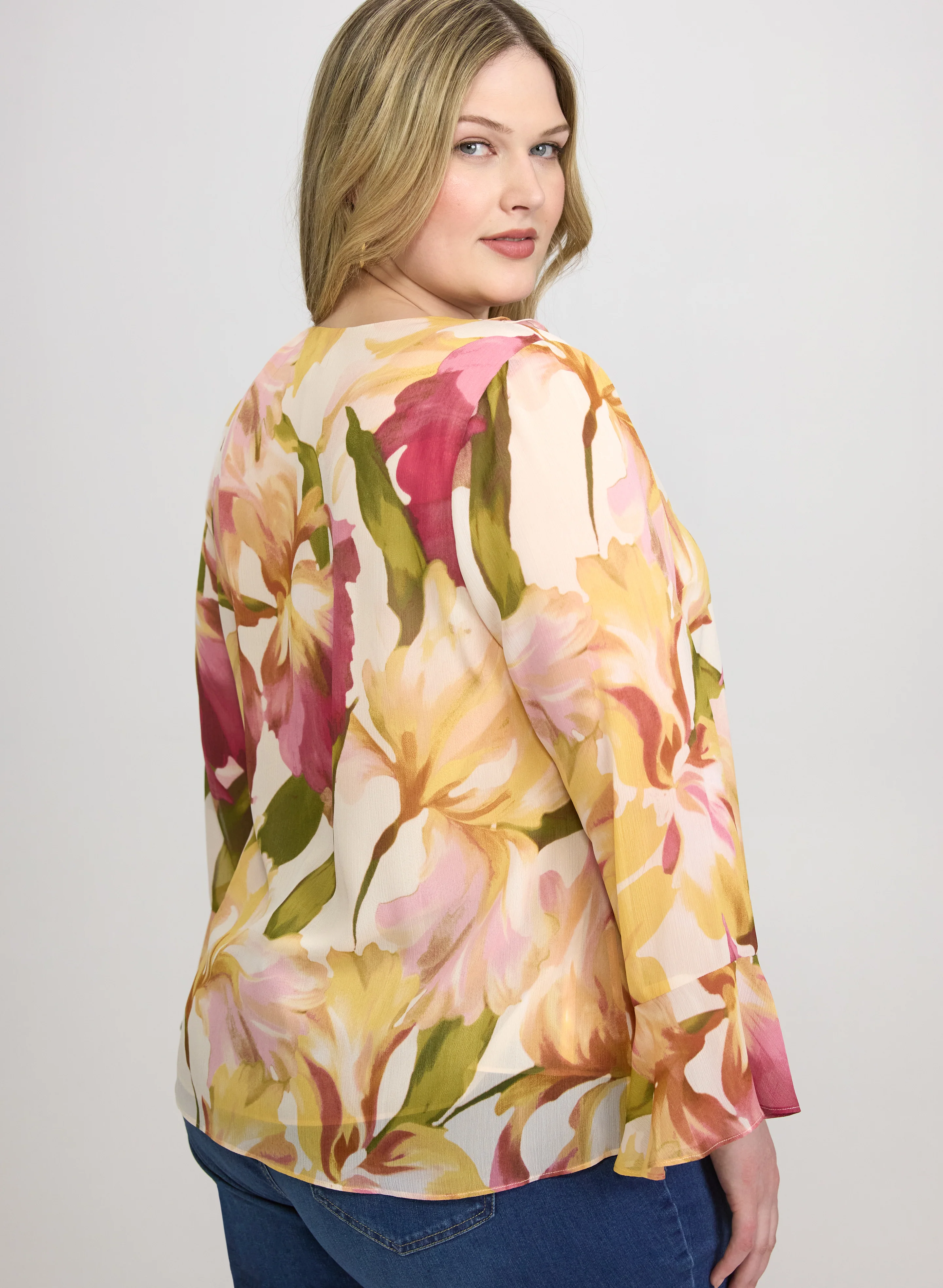 Floral Flounce Detail Blouse - Image 2