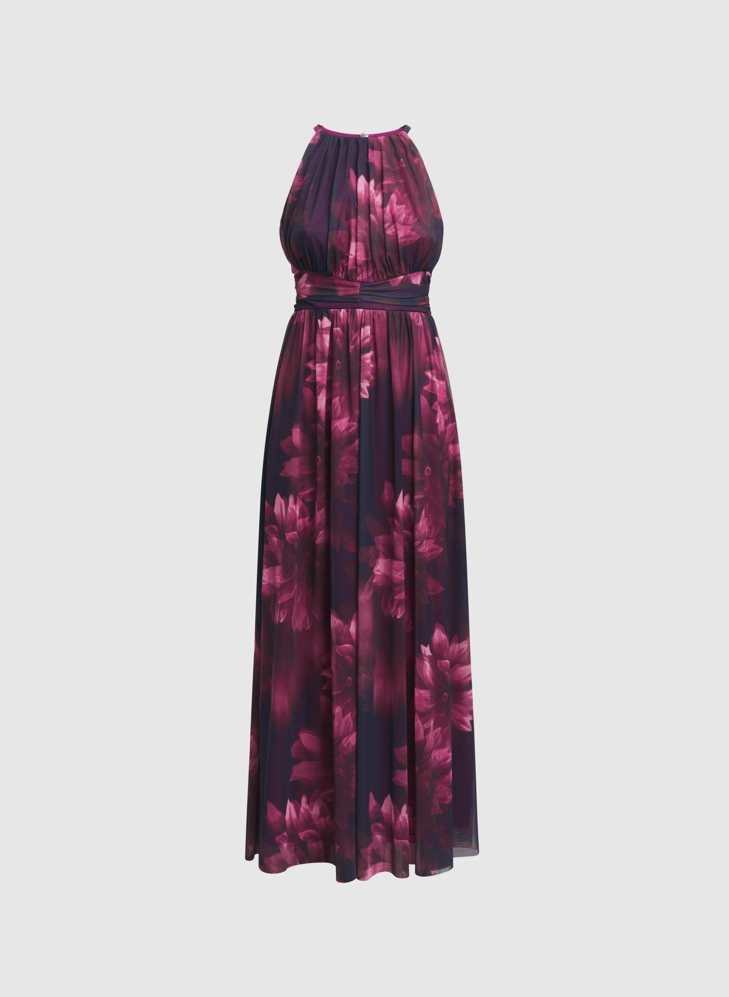 Floral Gathered Halter Dress - Image 6