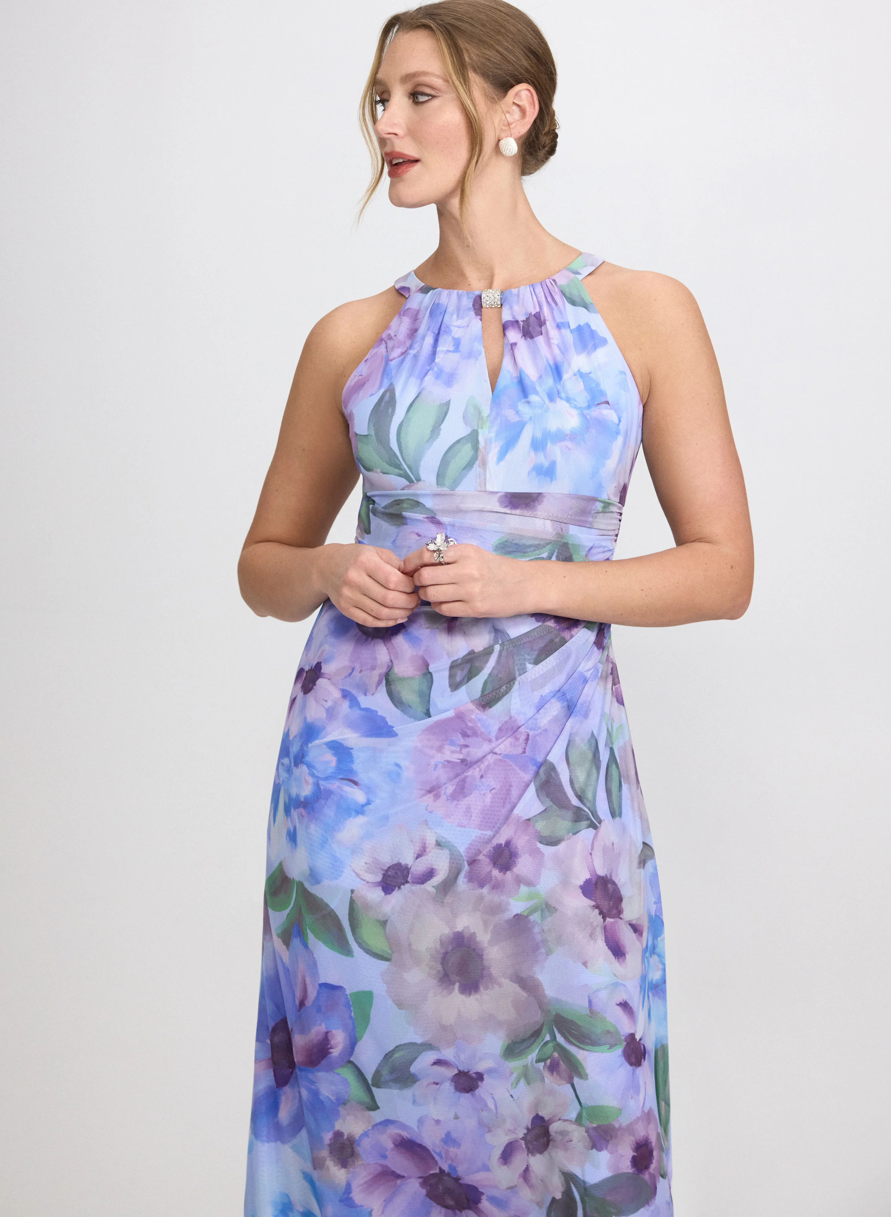 Floral Halter Dress - Image 7