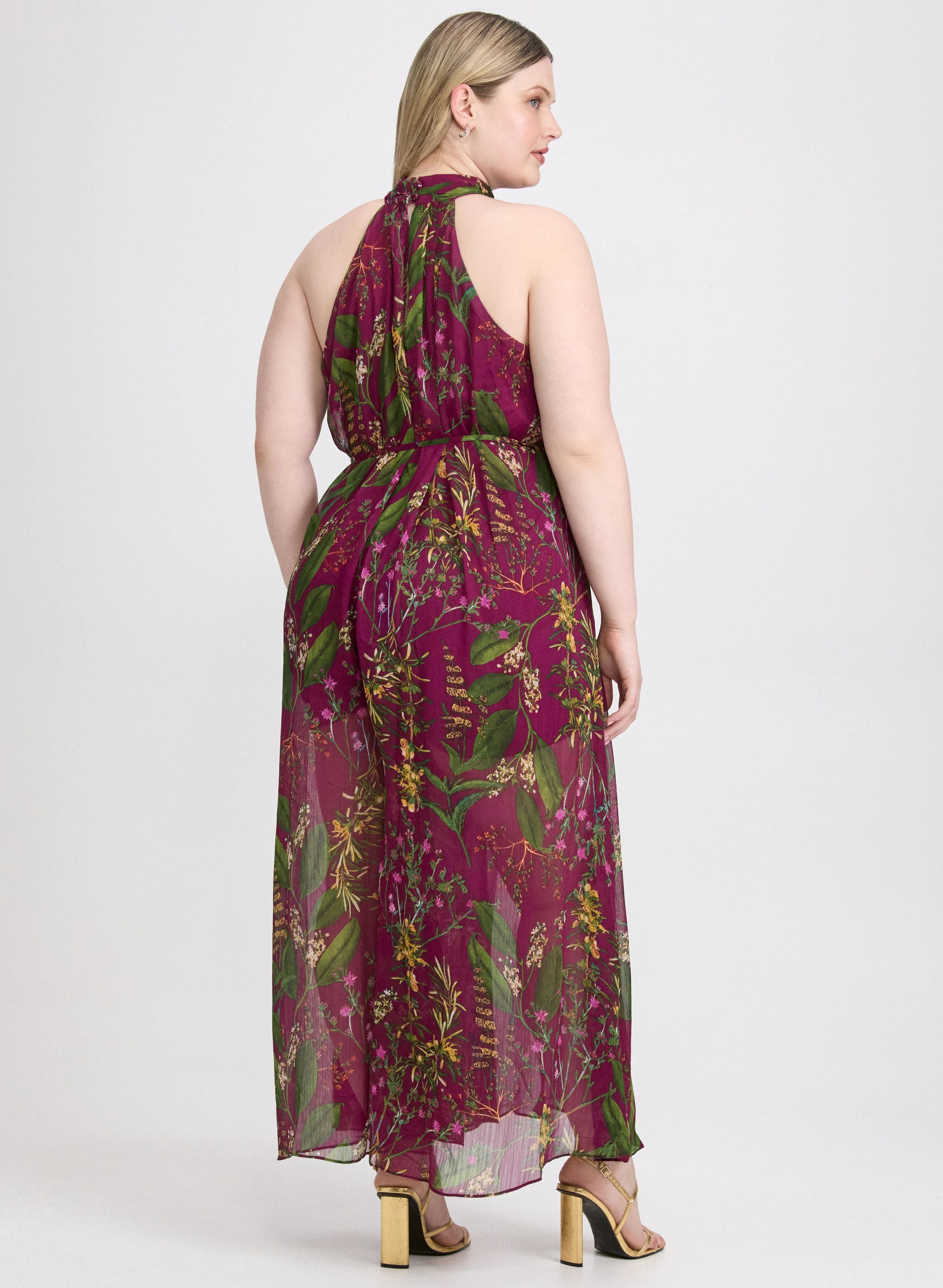 Floral Halter Jumpsuit - Image 4