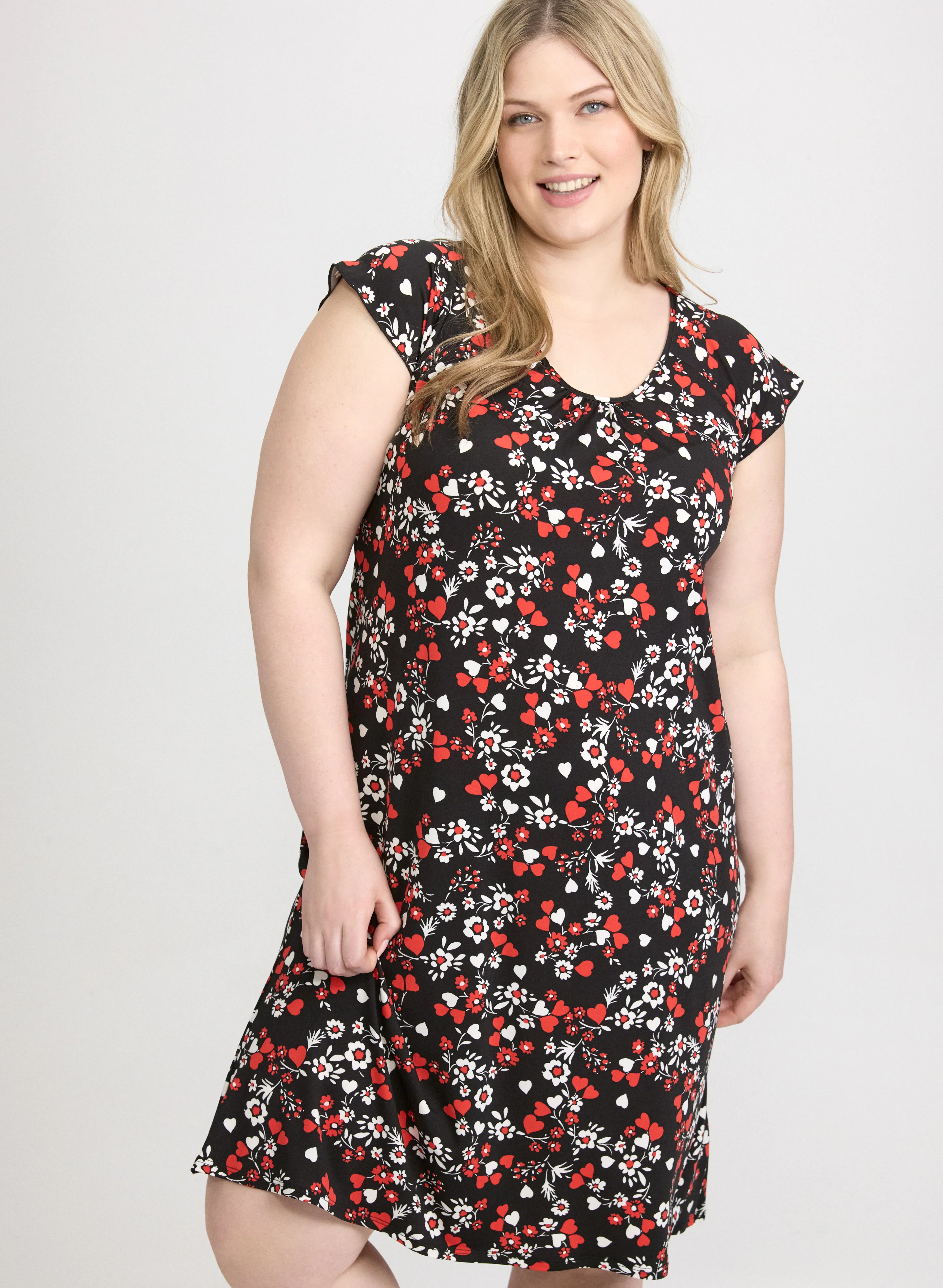 Floral & Heart Print Nightgown - Image 5